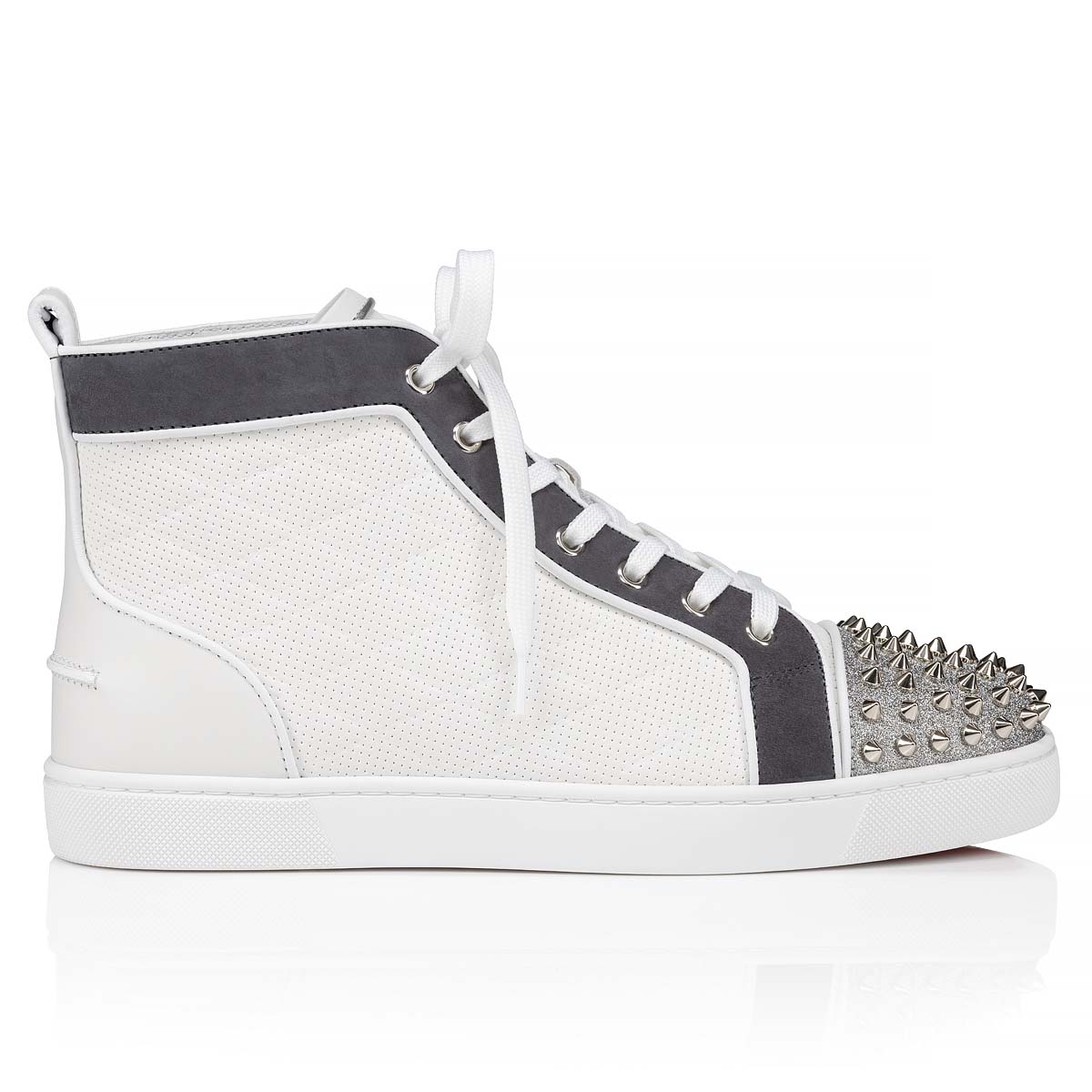 Christian Louboutin Black Leather Louis Spikes High Top Sneakers Size 41.5 Christian  Louboutin