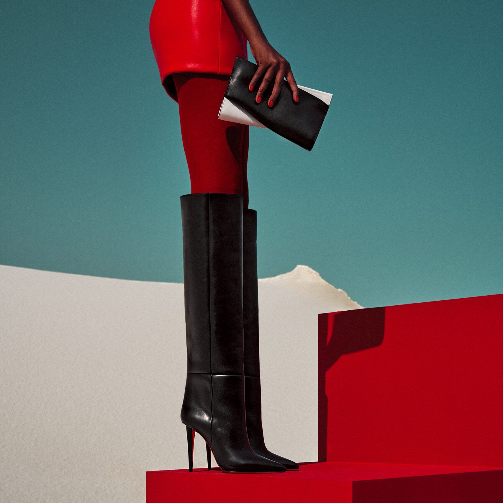 Womens Christian Louboutin Boots, Red Sole Boots