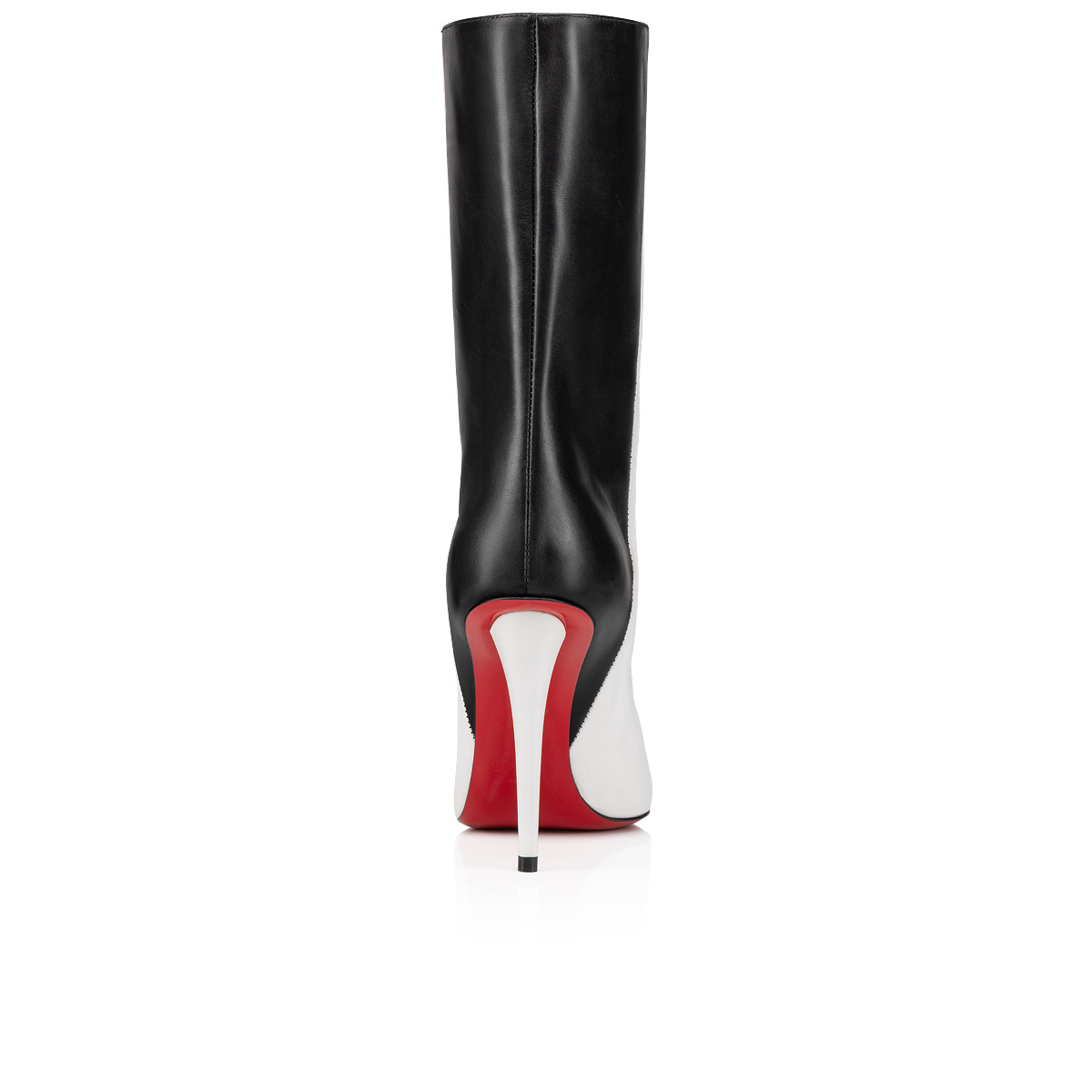 Christian Louboutin Womens Bianco/Black Astrilarge Booty 100 Leather Heeled Boots 4.5