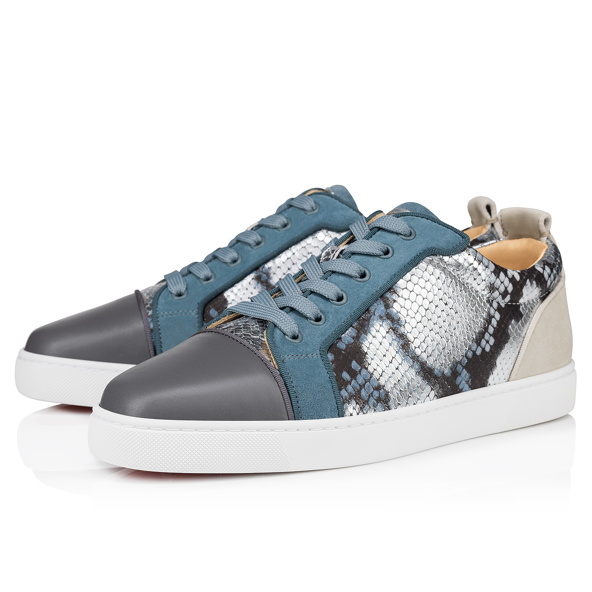 Christian Louboutin Mens Snakeskin Lou Spikes High-Top Sneakers Size 44/45  11.5