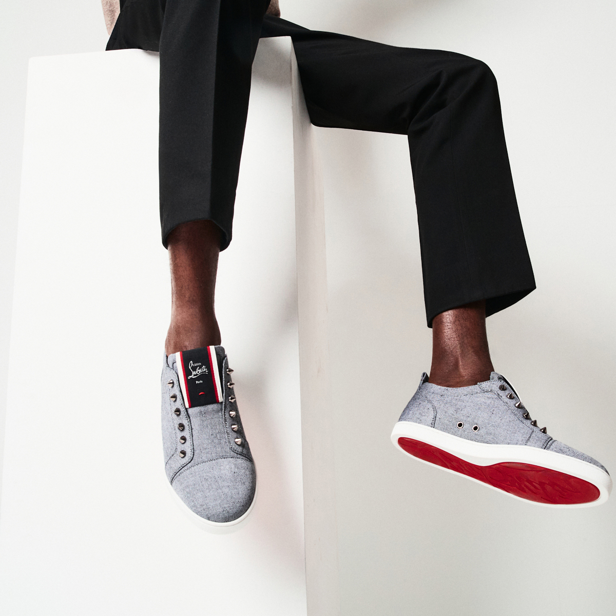 F.A.V Fique A Vontade - Slip-on sneakers - Country linen - Smoky - Men -  Christian Louboutin United States