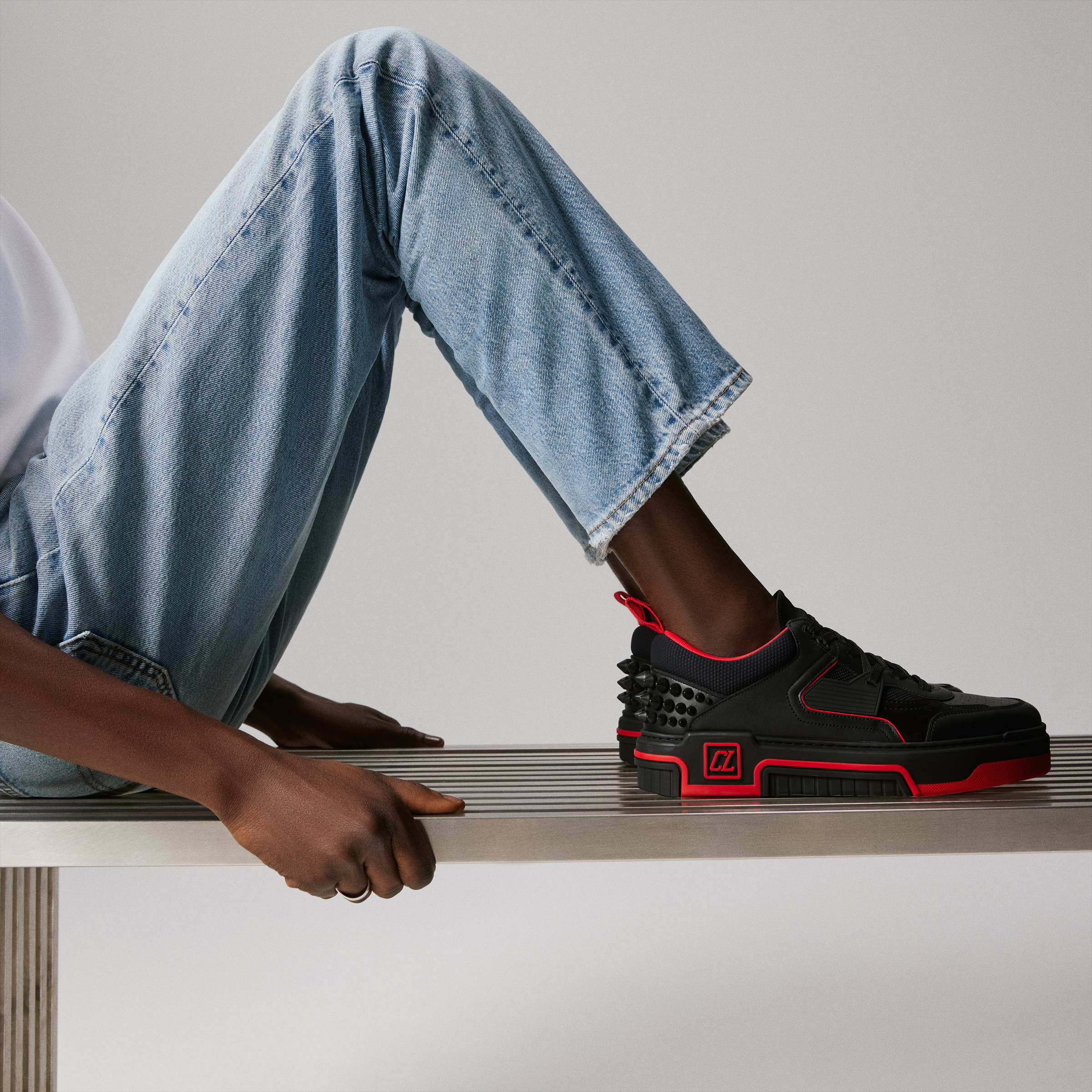 Astroloubi - Sneakers - Calf leather and suede - Black - Men