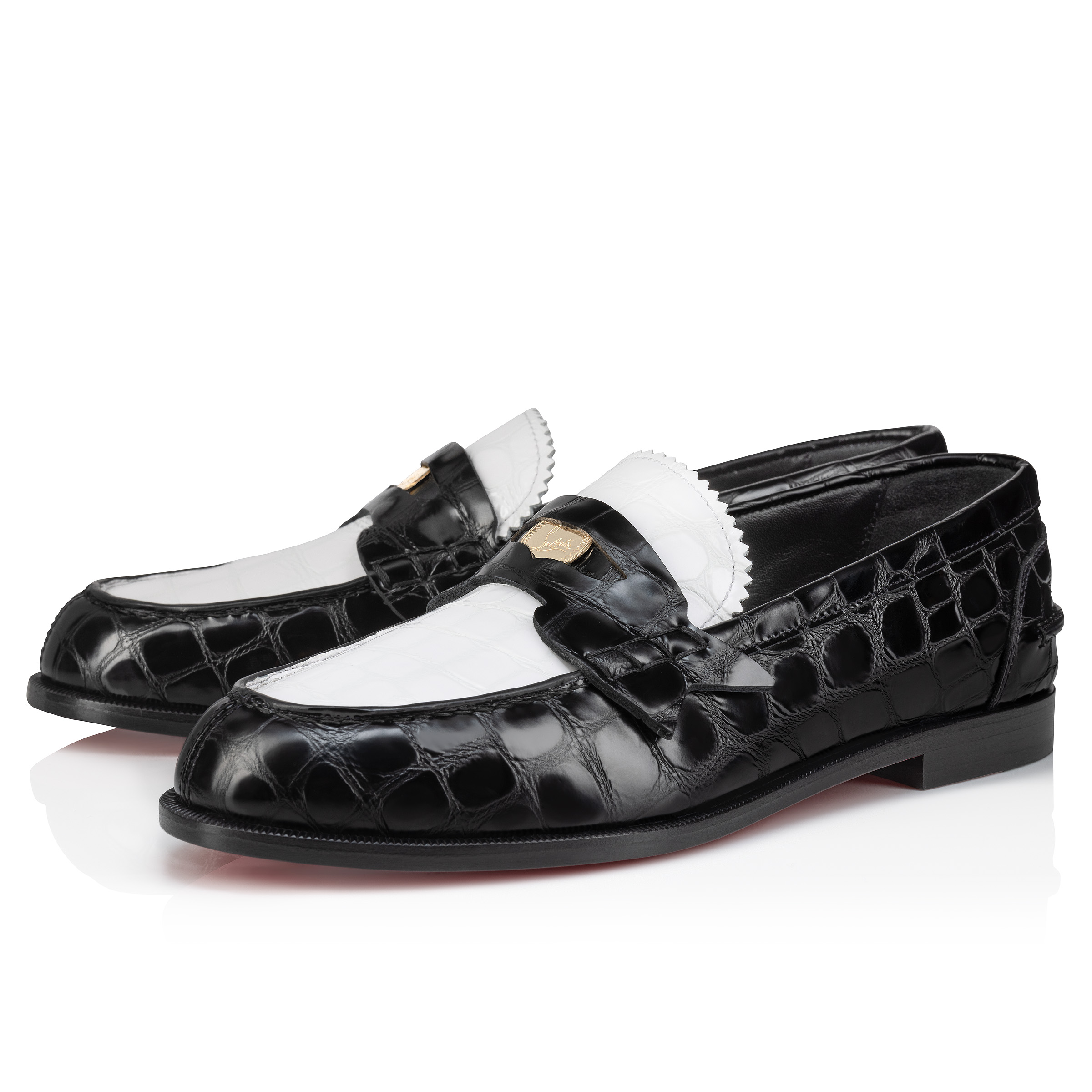 Penny Loafers Alligator embossed calf leather White Women Christian Louboutin United States