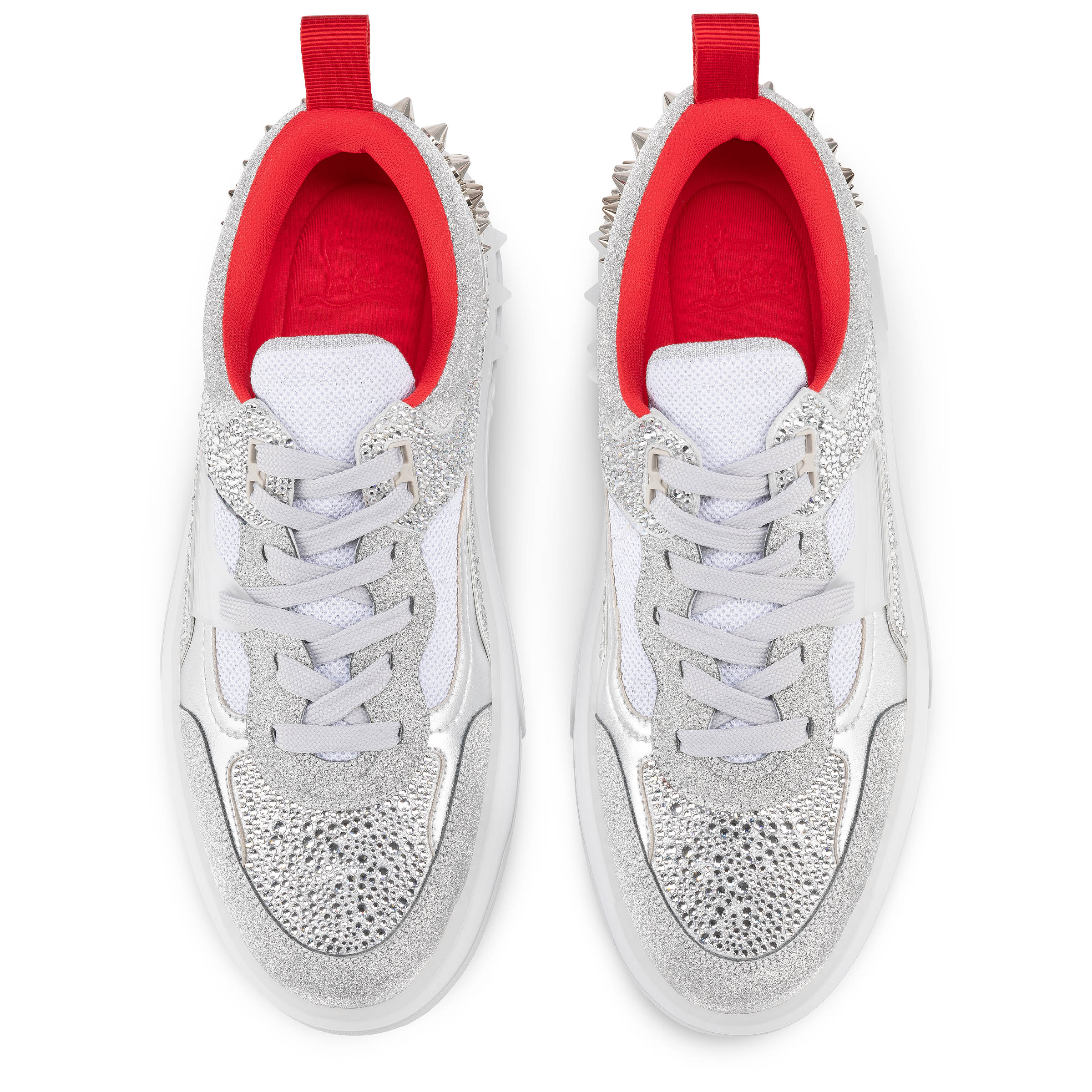 【Christian Louboutin】アーモンドトゥ スリッポン スニーカー Astroloubi Strass - Sneakers - Glittered calf leather