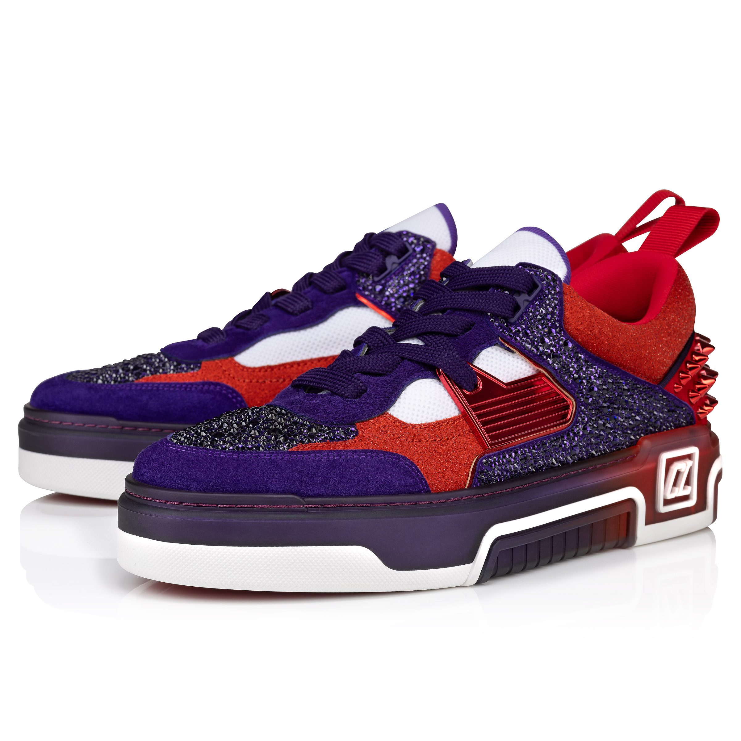 【時間指定不可】 - Sneakers - Strass Astroloubi Suede, leather calf glittered 靴
