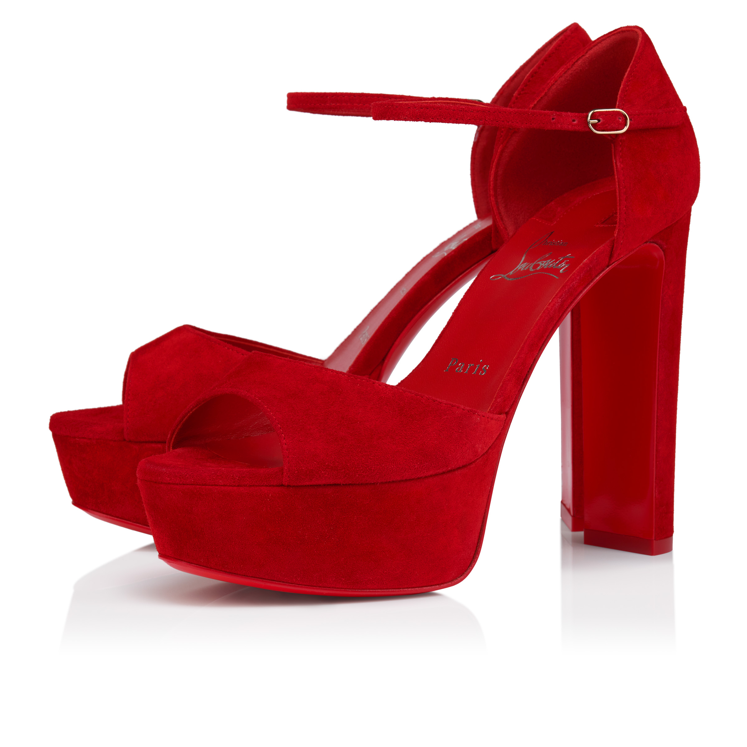 すぐ届く♪Christian Louboutin Sandalooヴーベロアスエード黒 Sandaloo - 130 mm Strappy sandals - Veau velours - Fever