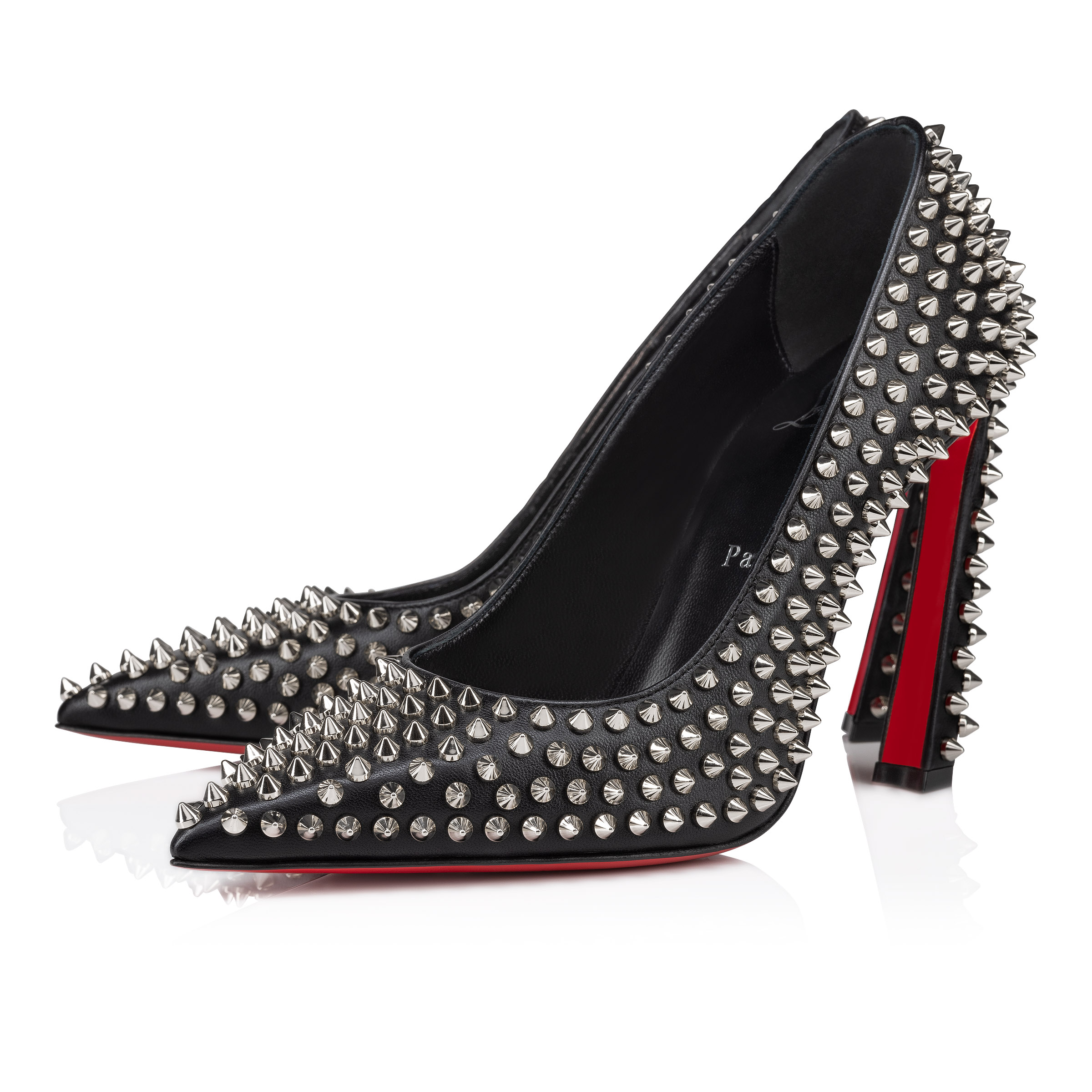 Black pumps with spikes sales