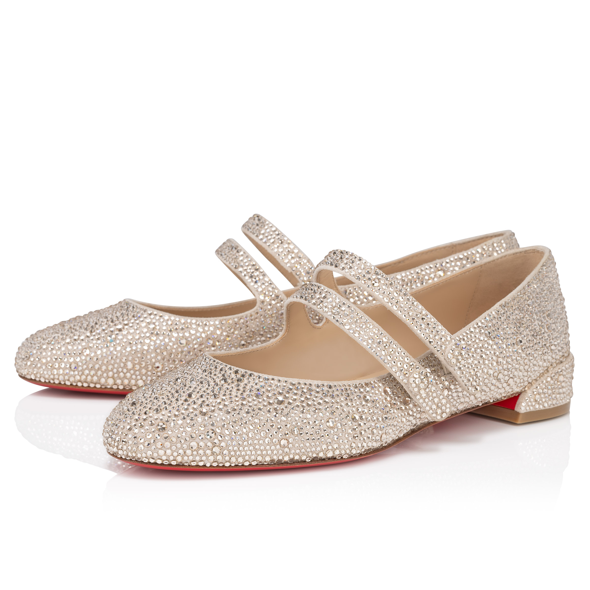 Sweet Jane Strass - Ballerinas - Veau velours - Nude 1