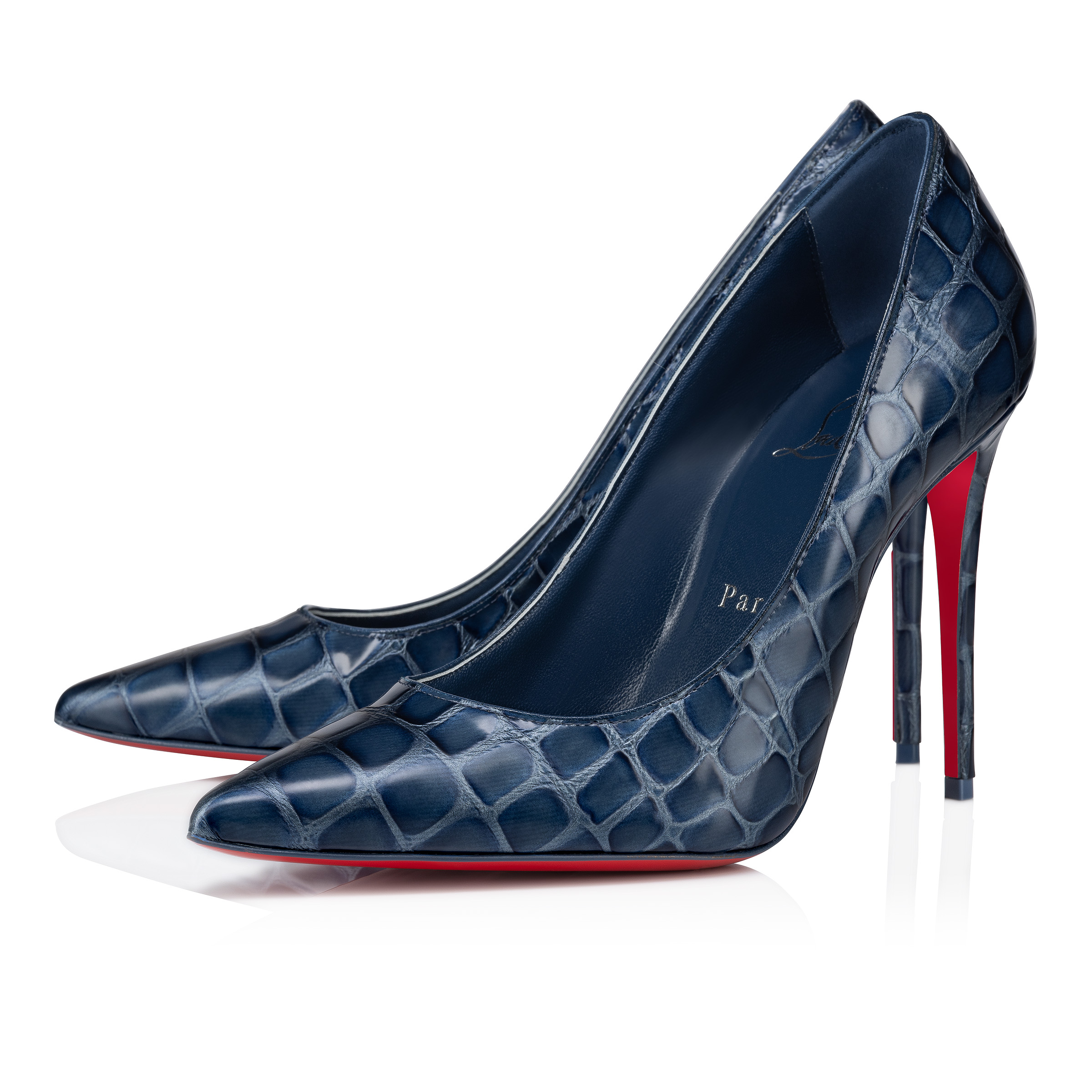 Kate 100 mm Pumps Alligator embossed calf leather Blue Women Christian Louboutin United States