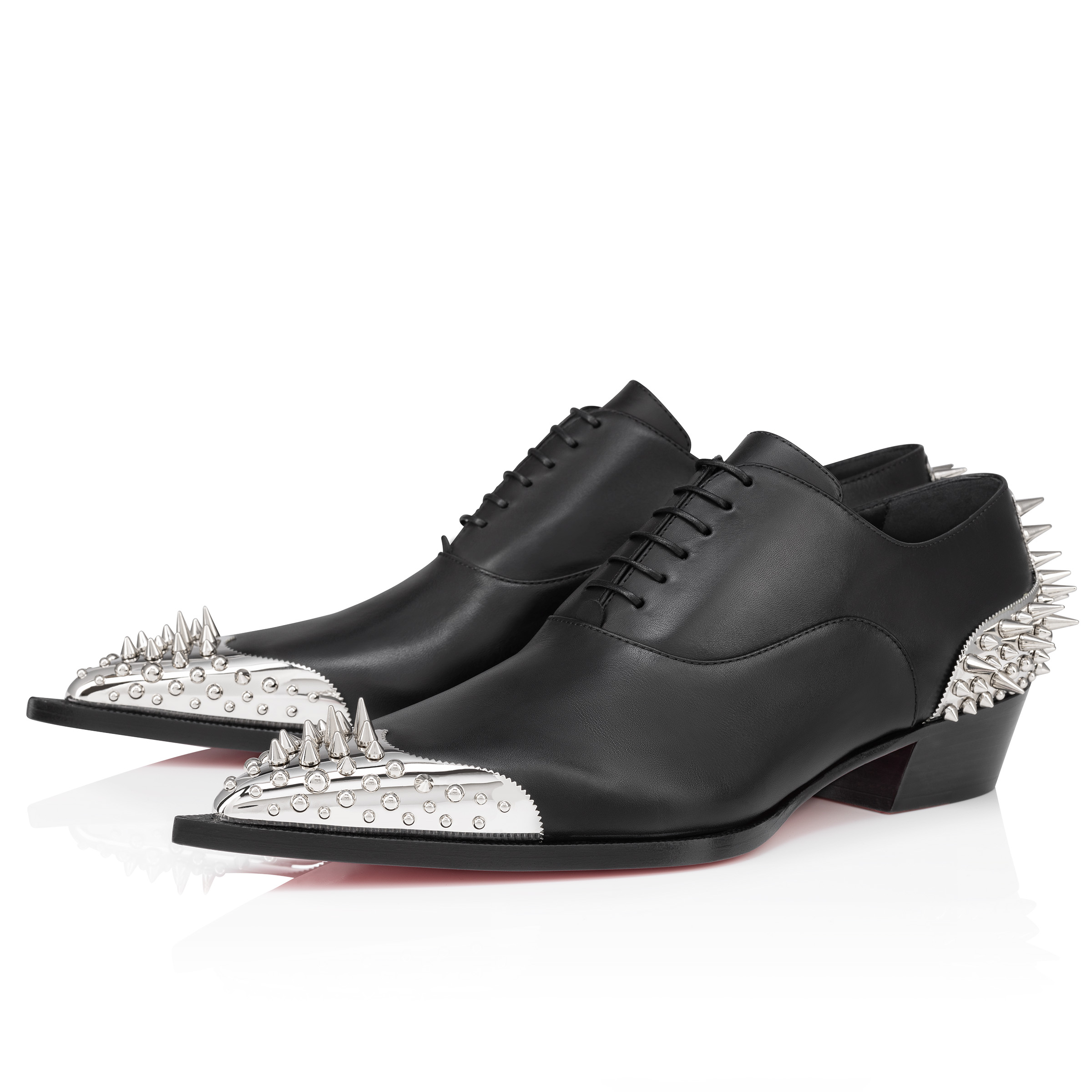 NEWモデル Meteor Eliviss - Black - spikes and leather Calf - Oxfords 靴