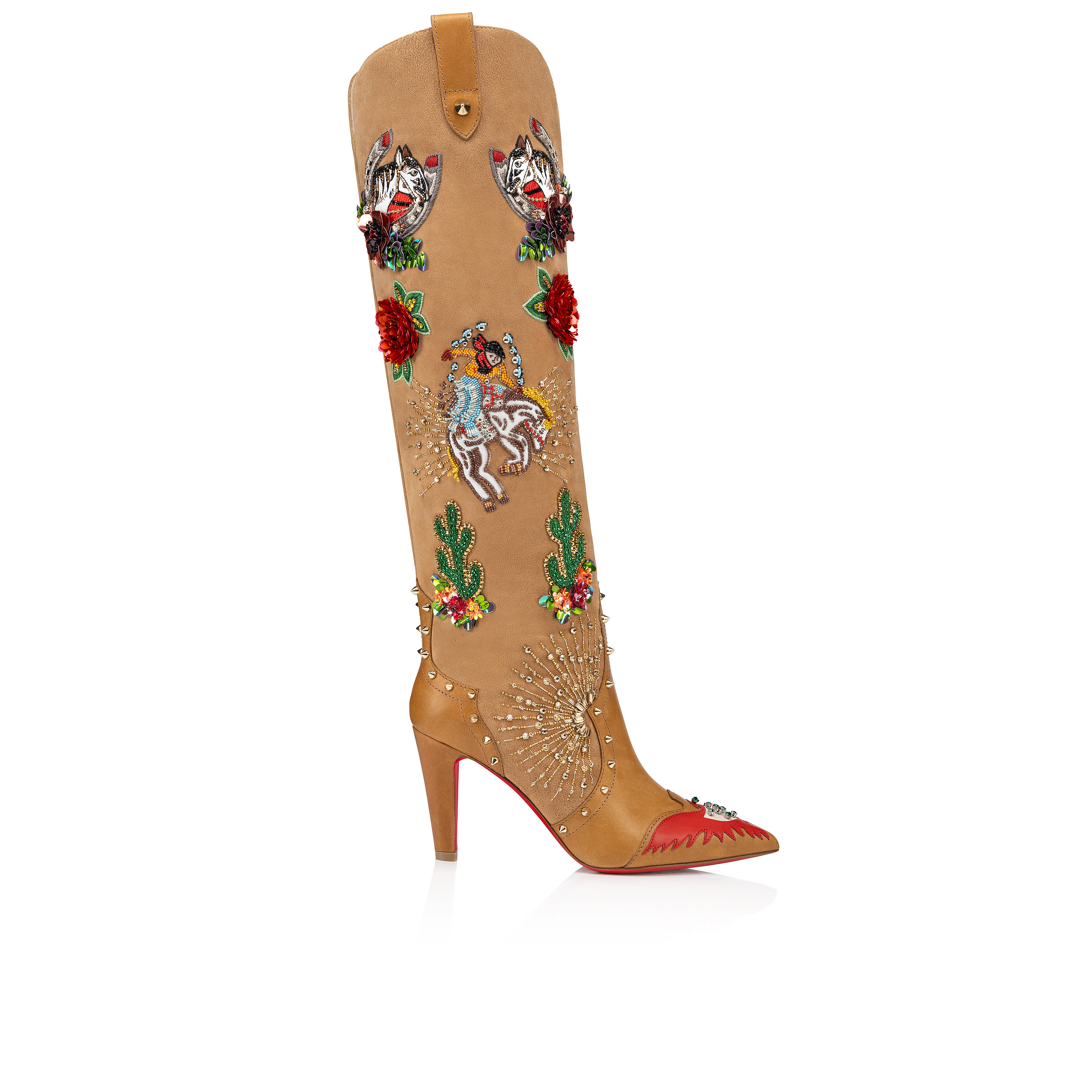 Christian louboutin floral boots on sale