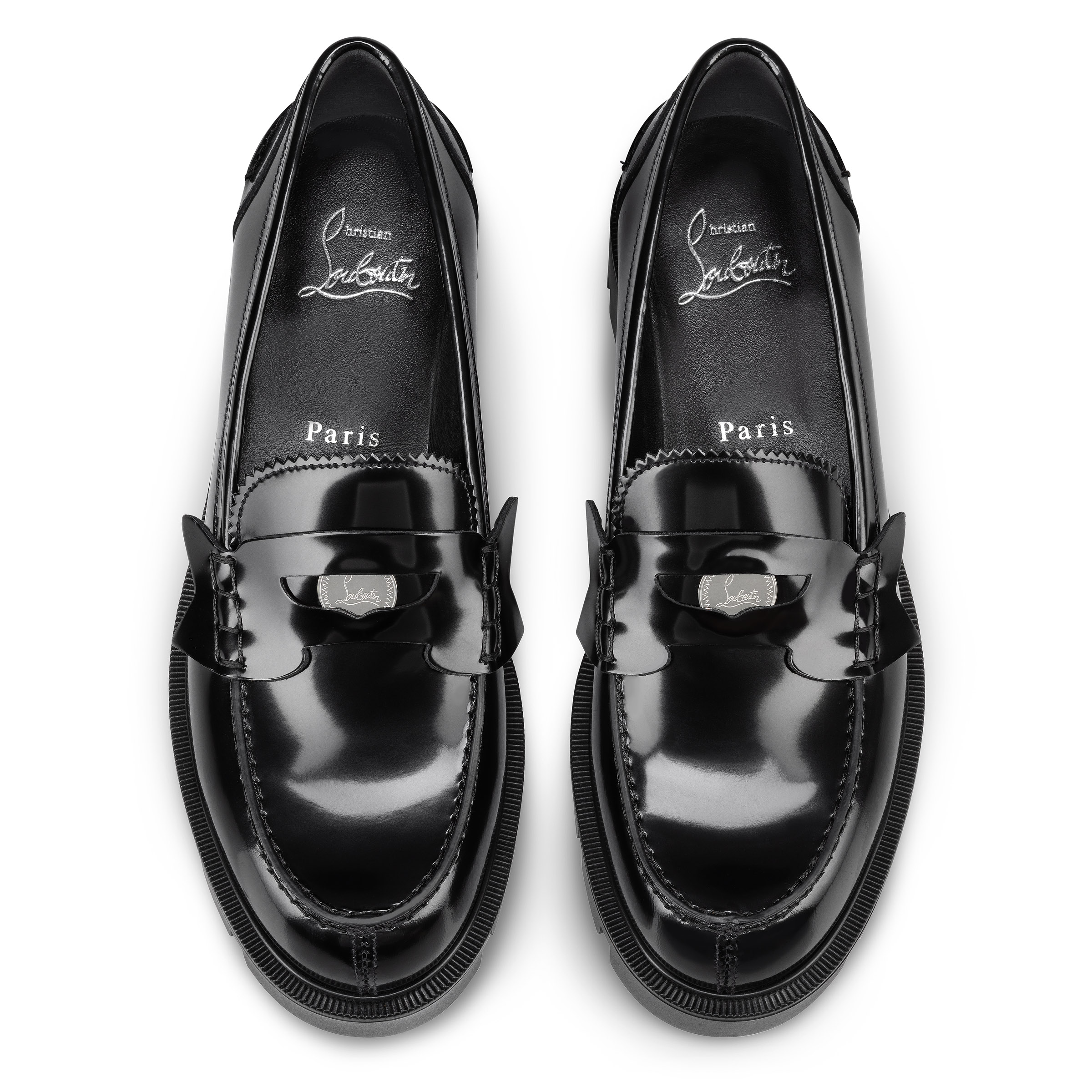 Penny Lug - Loafers - Abrasivato calf leather - Black