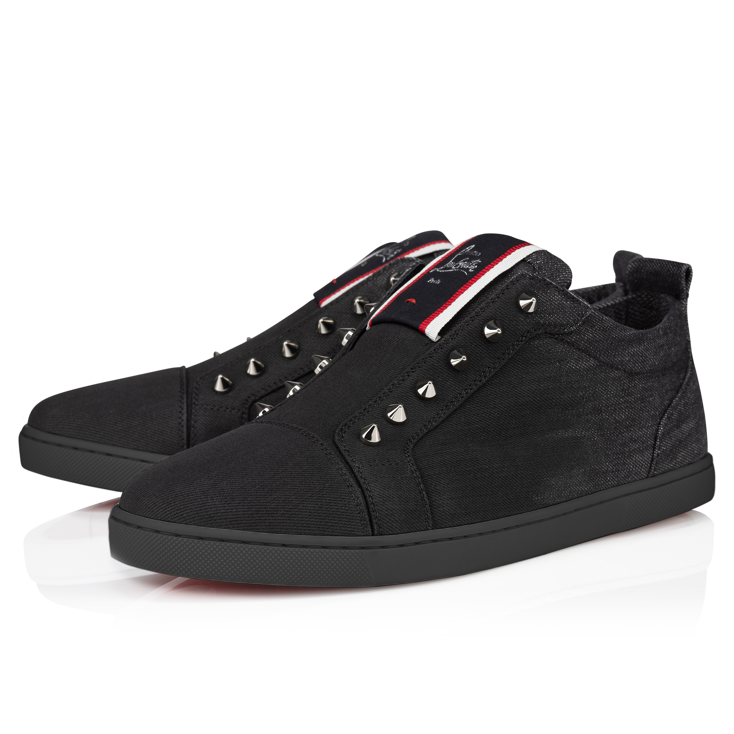 F.A.V Fique A Vontade Slip on Sneakers Denim brushed effect Black Men Christian Louboutin United States