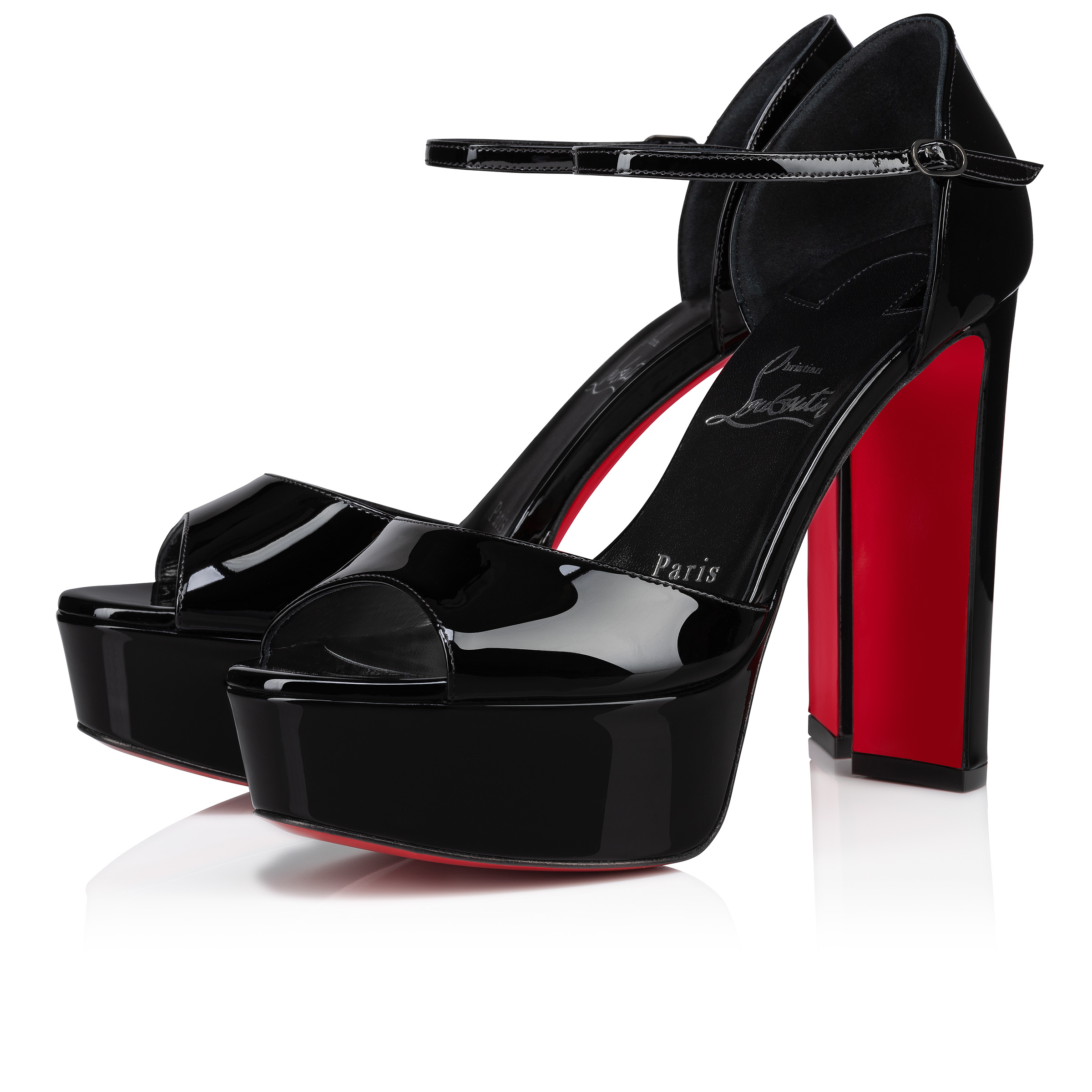 Sandaloo - 130 mm Sandals - Patent calf leather - Black - Women - Christian  Louboutin United States