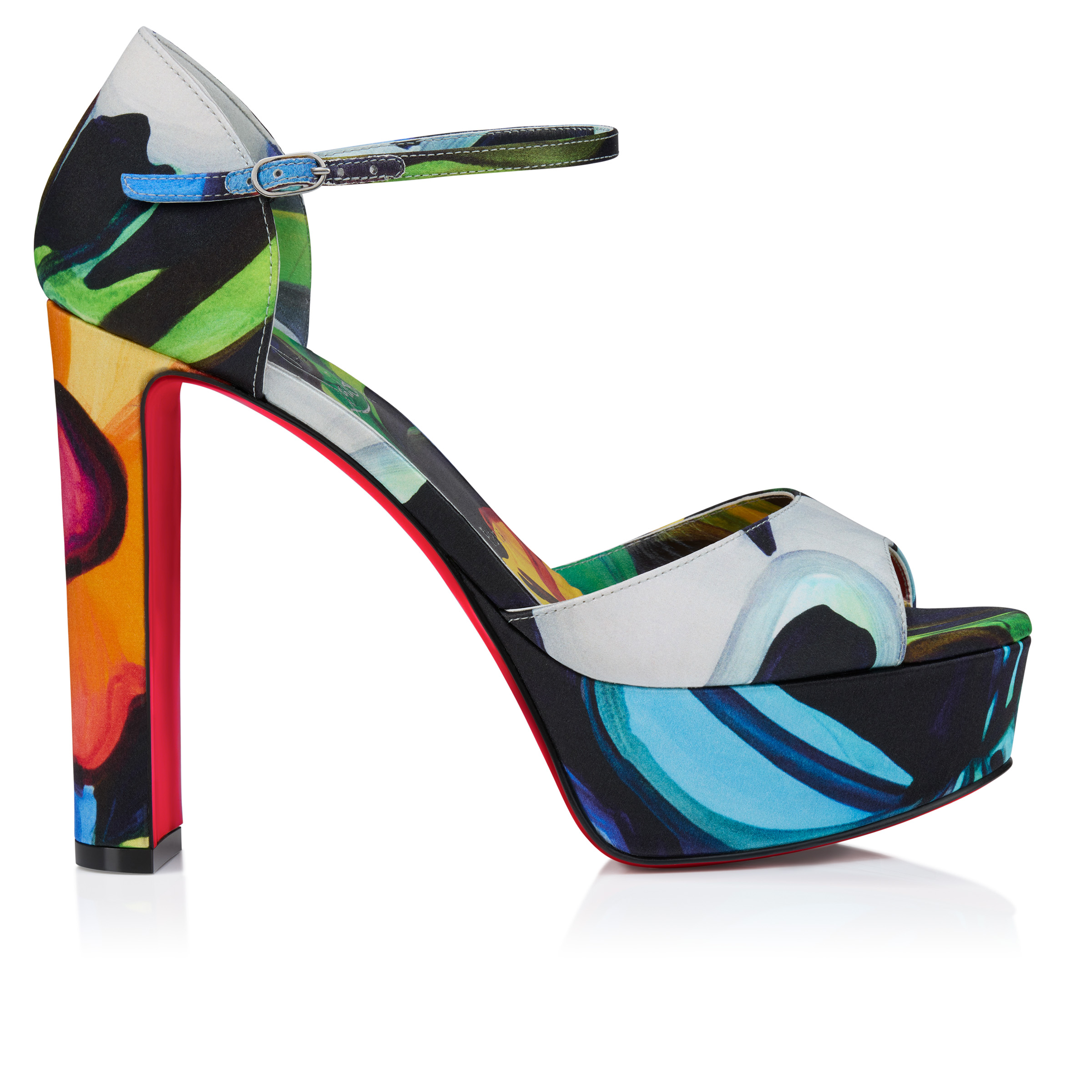 Christian Louboutin★花柄 サテン ミュール サンダル★関税込 花柄 Christian Louboutin(クリスチャンルブタン) サンダル