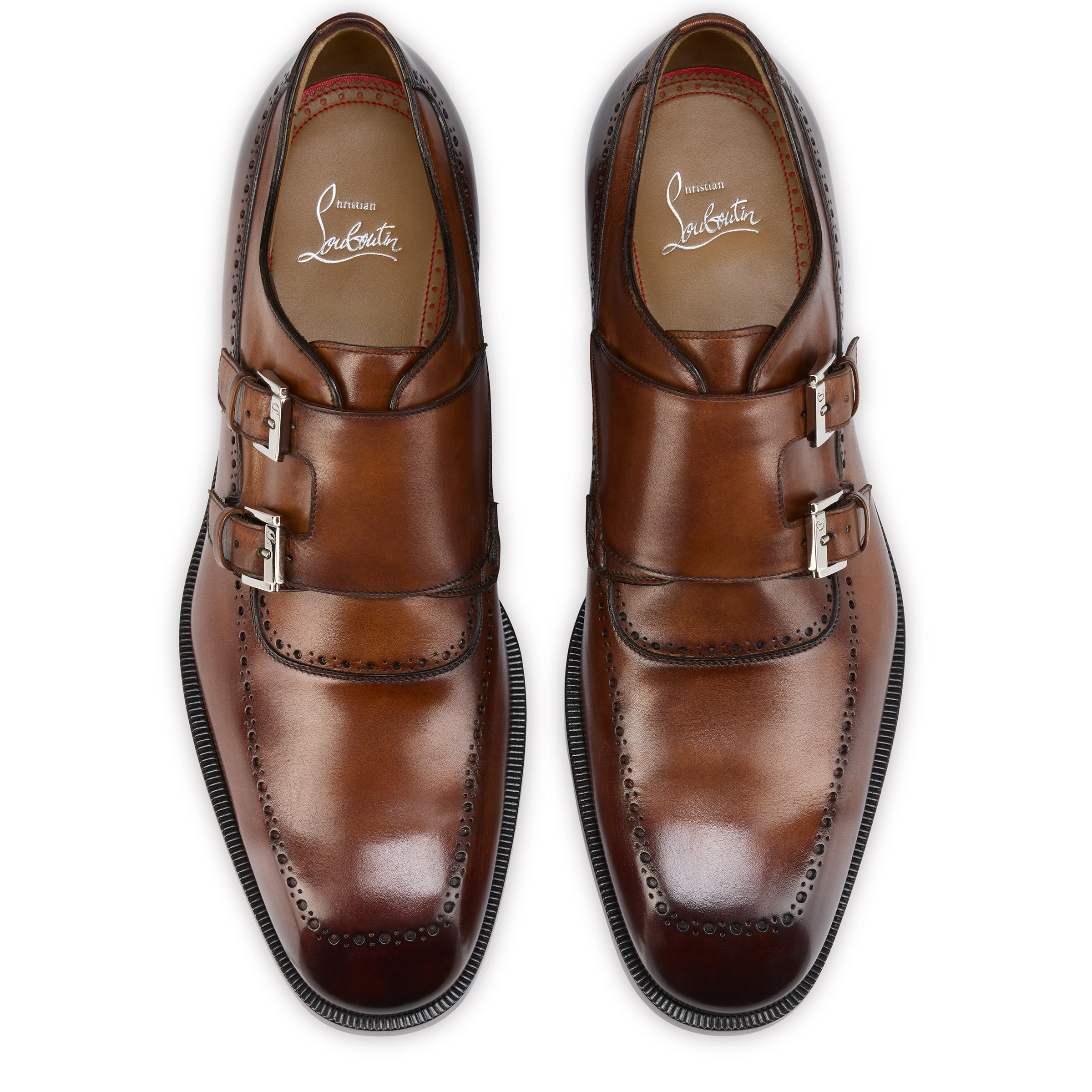 Sartok - Buckle shoes - Patinated calf leather - Havane - Men