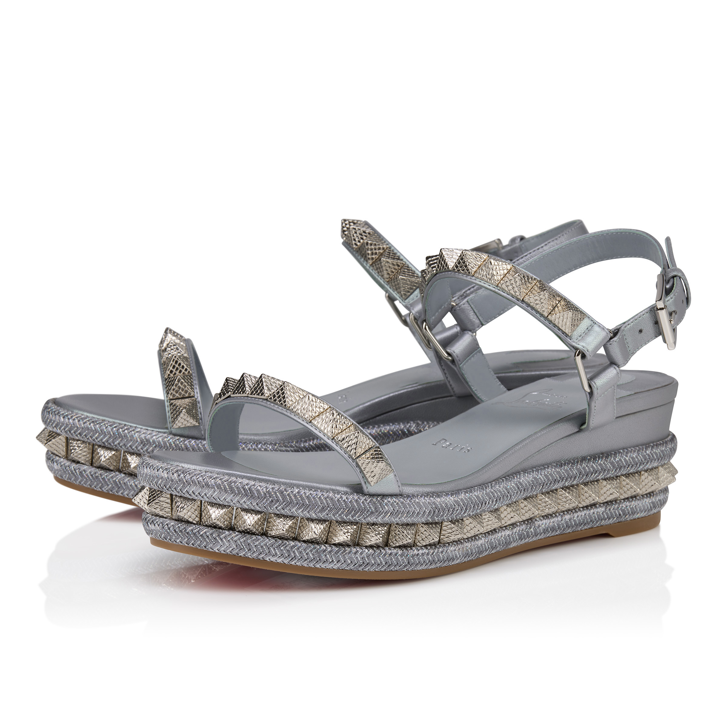 ■Christian Louboutin■Pyraclou 60 スパイク エスパドリーユ Pyraclou - 60 mm Espadrilles - Waxed calf leather - Terra