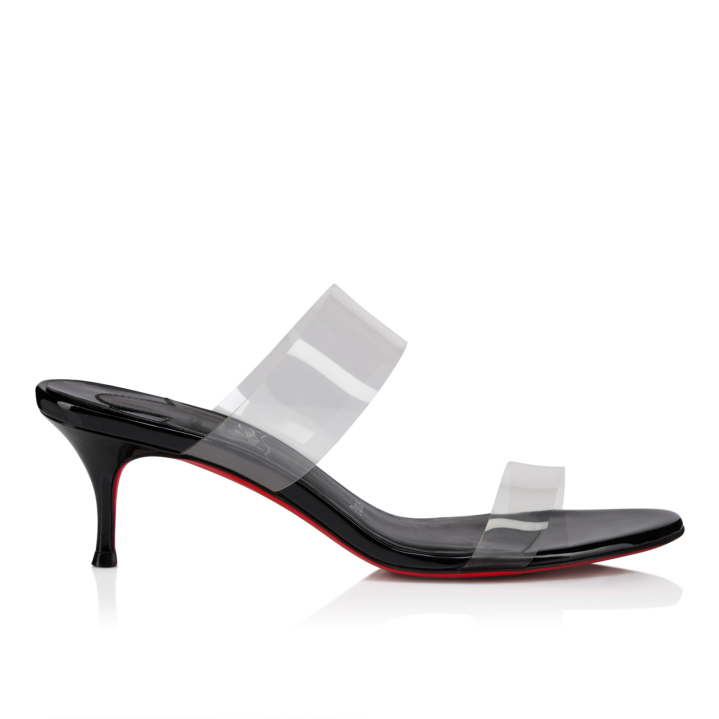 Christian Louboutin フラットシューズ40.5 25〜26cm Just Nothing - 55 mm Mules - TPU and patent calf leather - Black