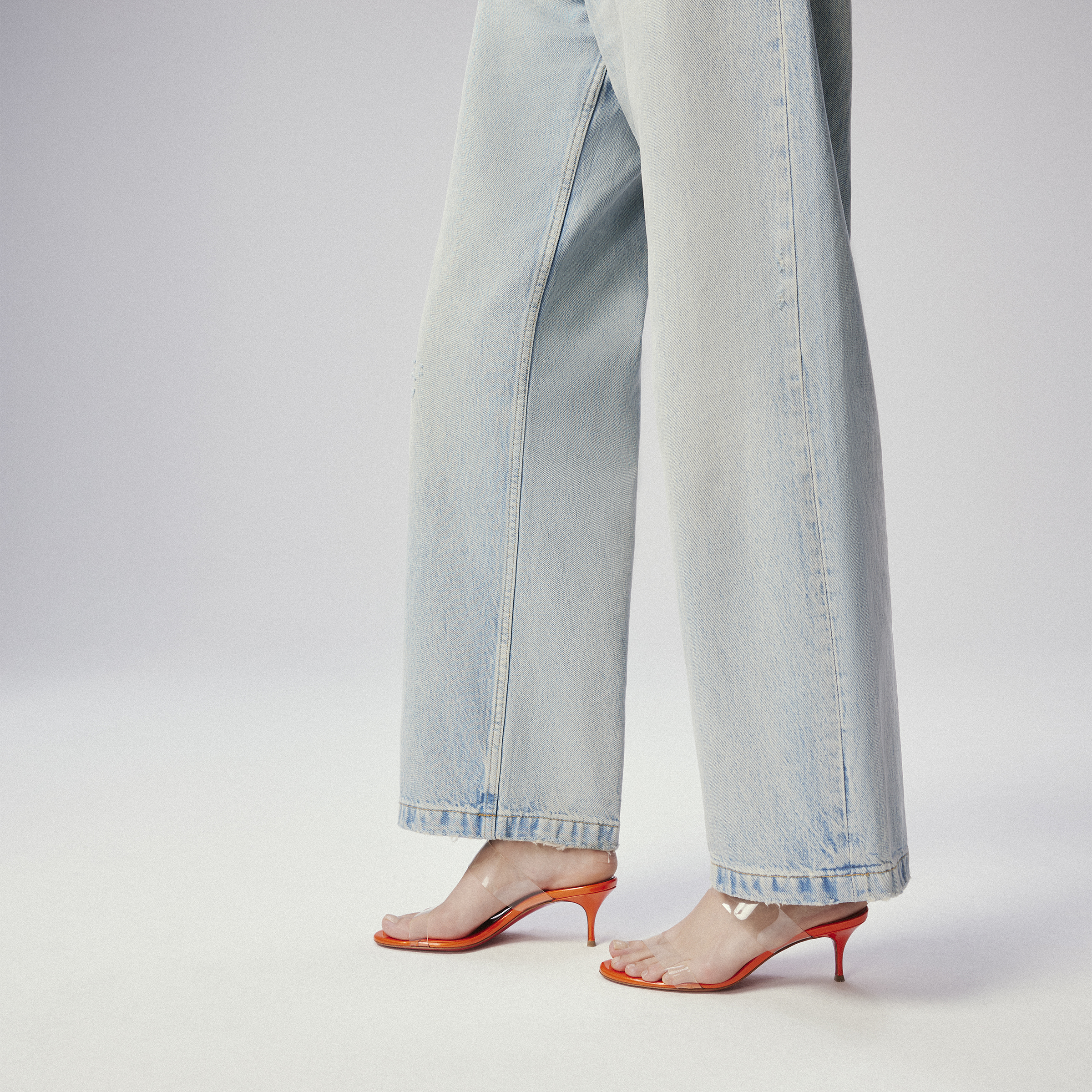 Just Nothing - 55 mm Mules - TPU and pearlescent patent calf