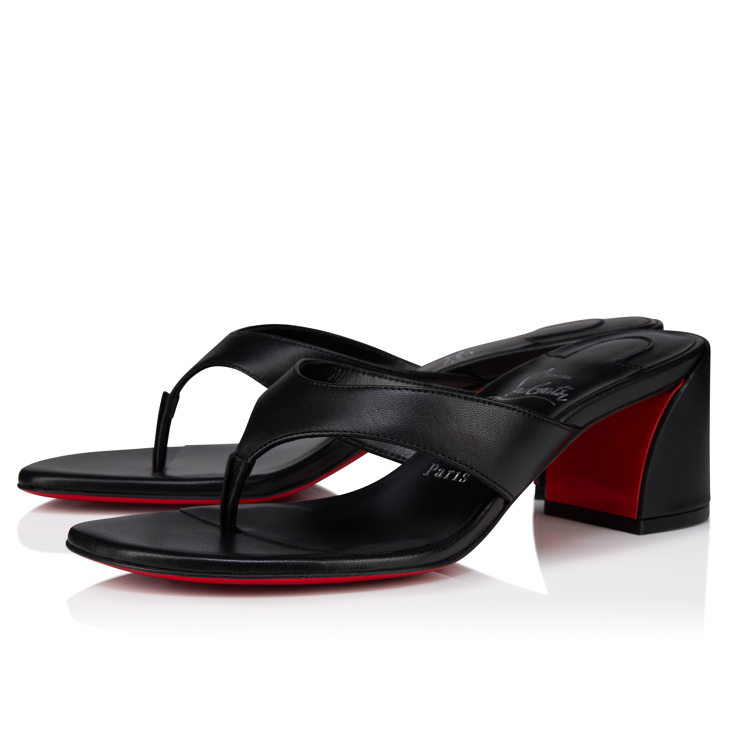 送料関税込■Christian Louboutin■Janetonga 55 トングサンダル Janetonga - 55 mm Thongs - Lamb nappa leather - Black