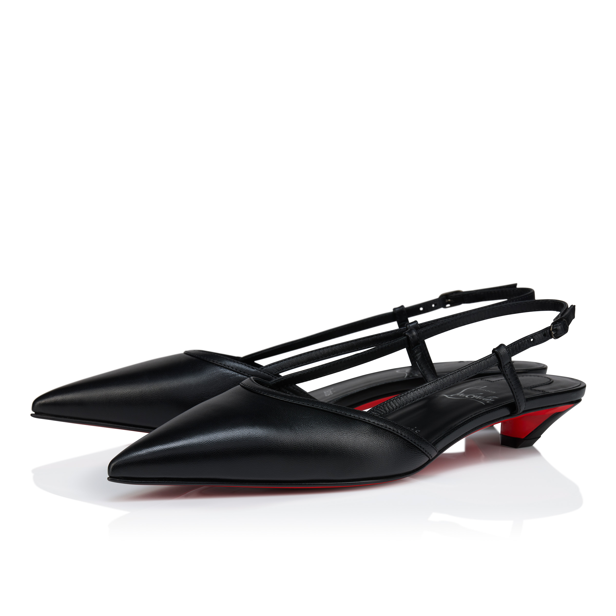 Christian Louboutin 黒 スリングバックヒール Christian Louboutin 黒 スリングバック ハイヒール - メルカリ