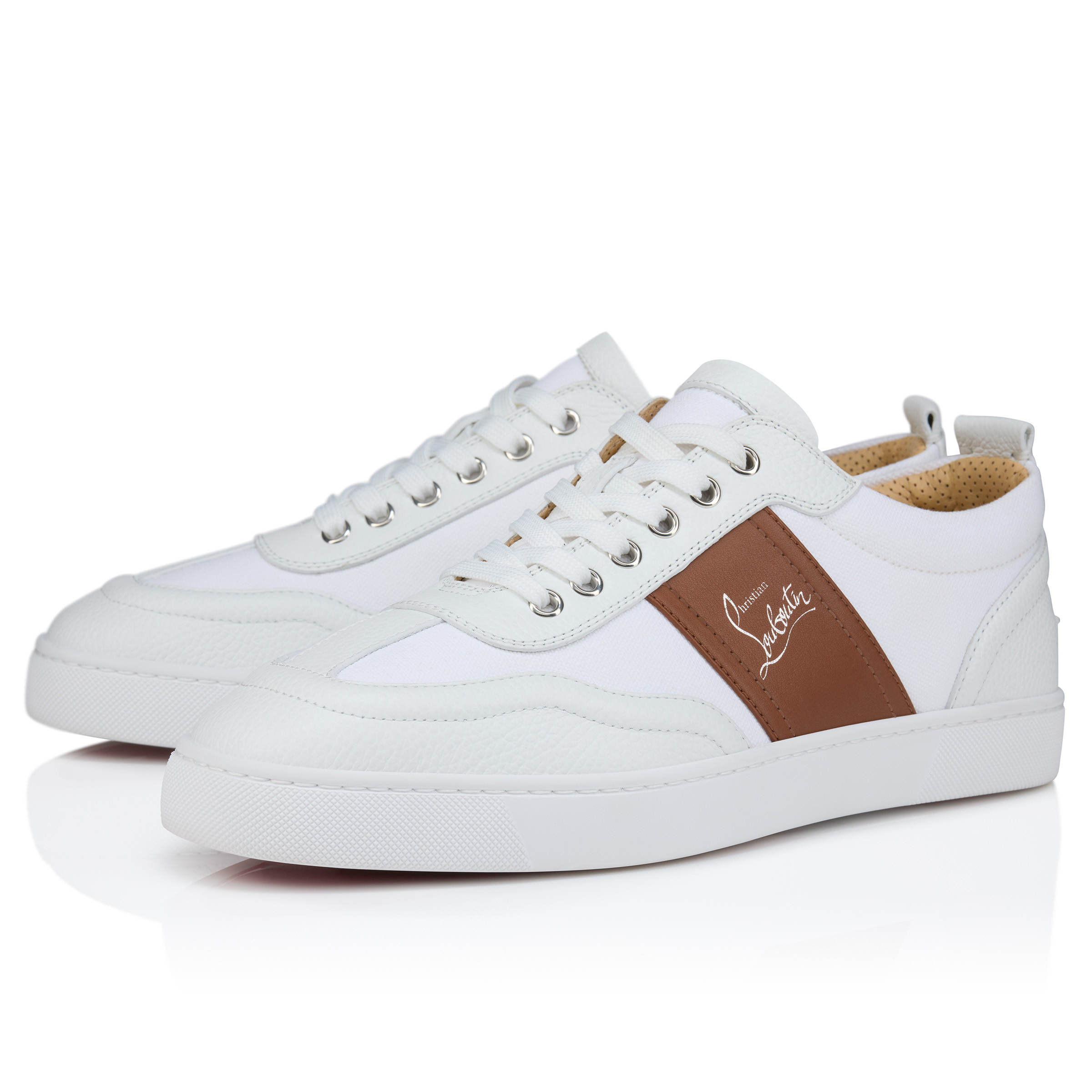 *Christian Louboutin* Retero スニーカー ホワイト メンズ Retero - Sneakers - Grained calf leather - Cuoio - Men