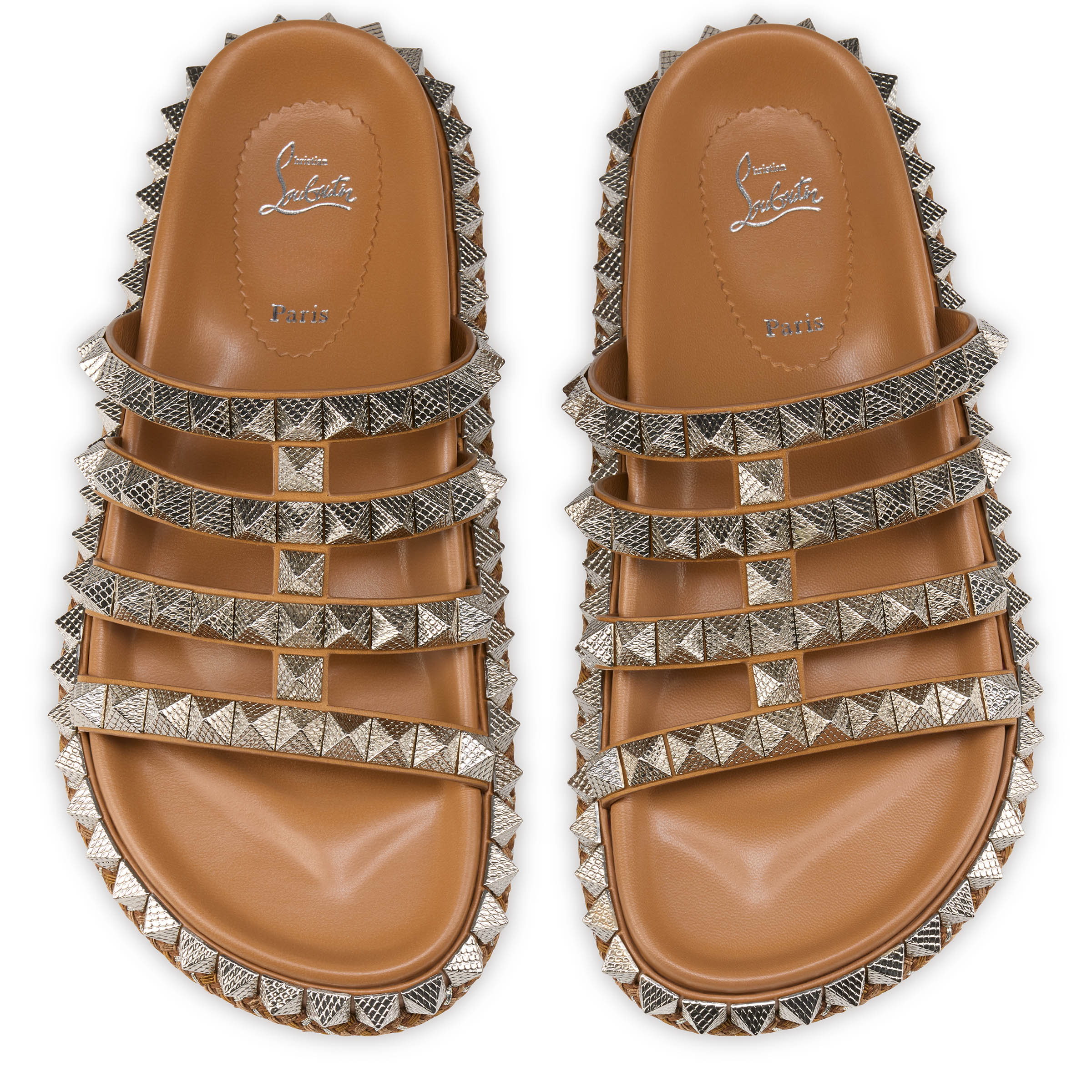 Christian Louboutin『Pyra Hallulila 』スタッズレザースライド 32502457130-32502457130-