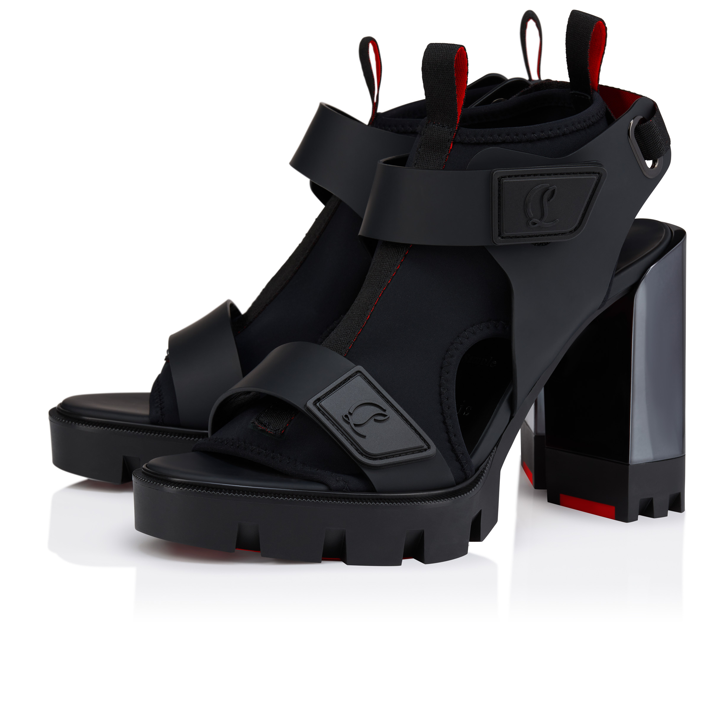 Marie Amelie - 100 mm Sandals - Calf leather and neoprene - Black