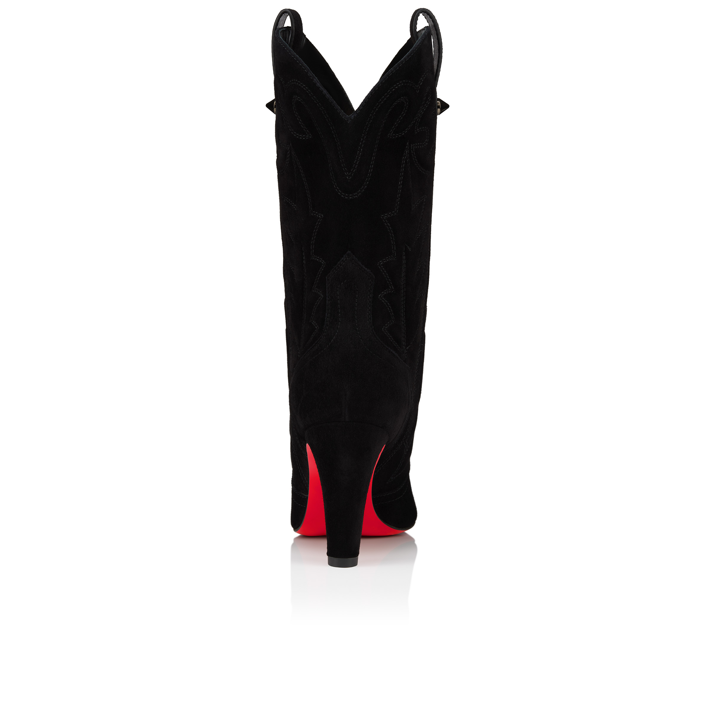 Santiabooty - 85 mm Low boots - Veau velours - Black - Women