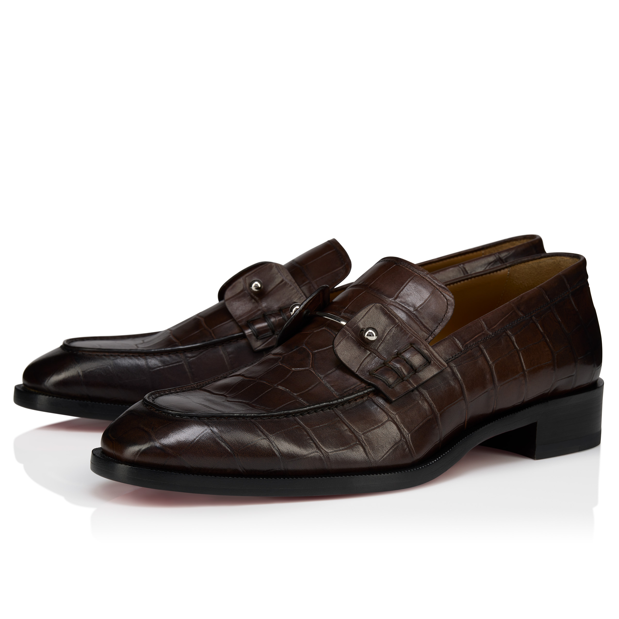 Christian Louboutin カタクロウ Chambelimoc - Loafers - Crocodile embossed patinated calf leather