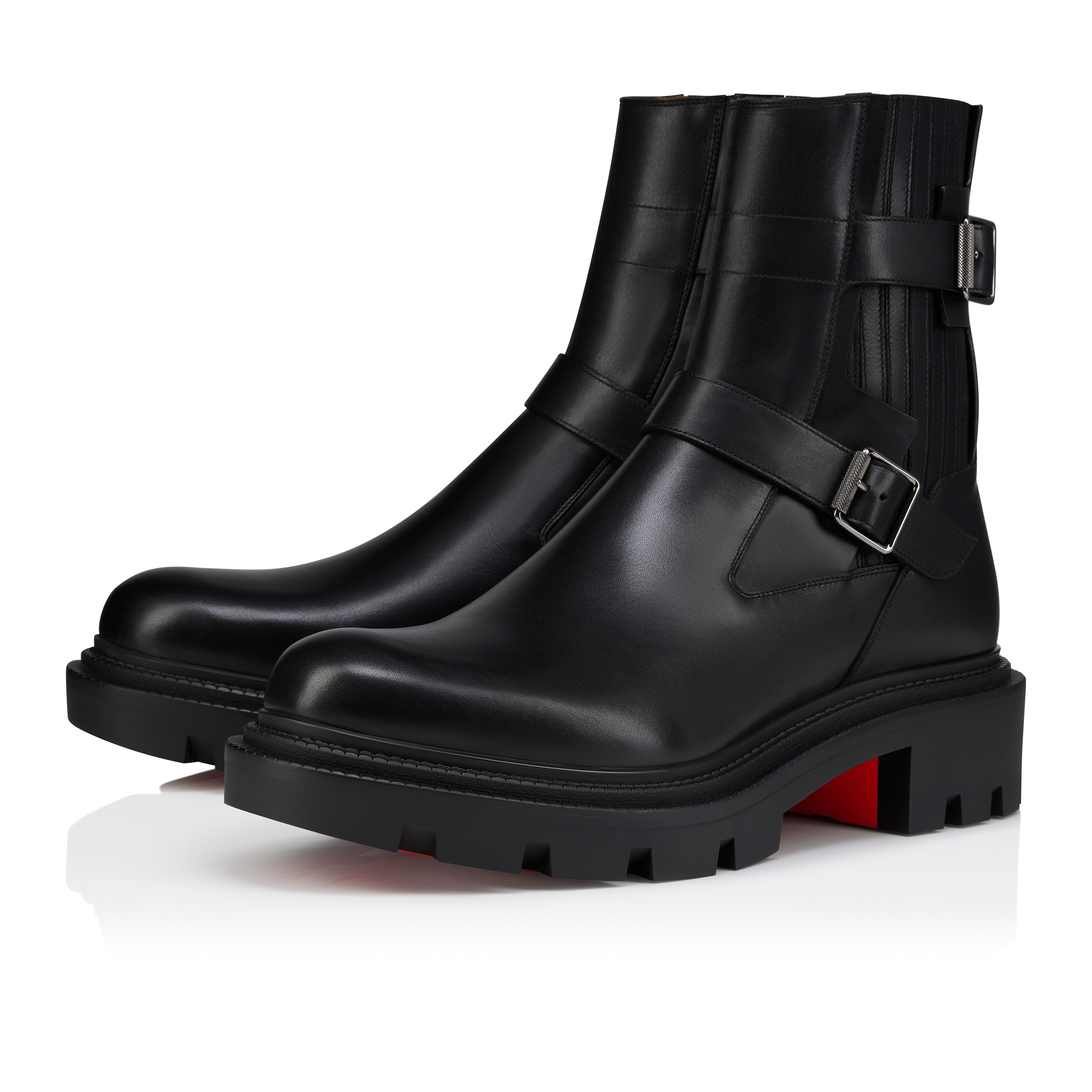 LOUBOUTIN ブラックスエードブーティ 37.5 LOUBOUTIN ブラックスエードブーティ 37.5