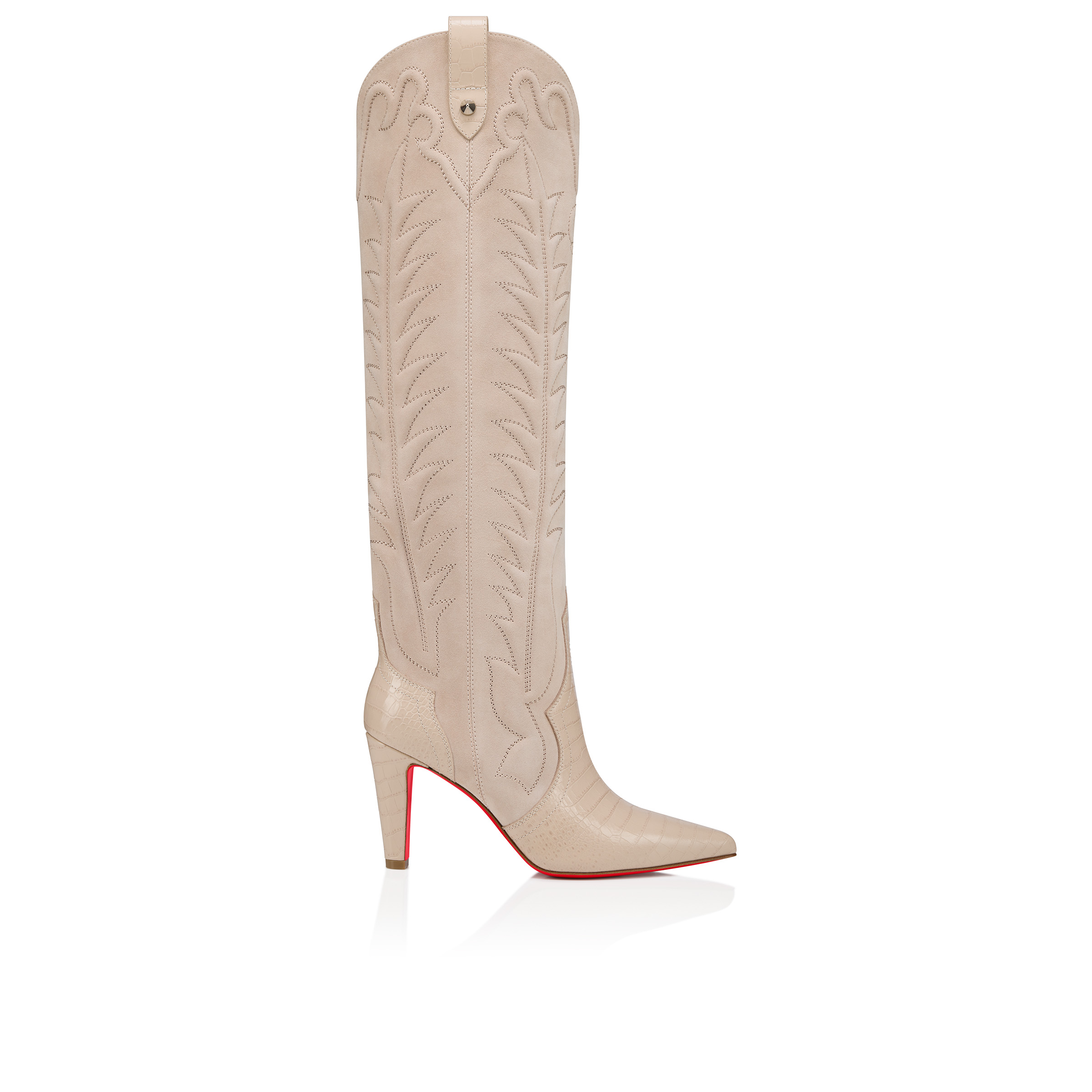Santia Botta - 85 mm Boots - Alligator embossed calf leather