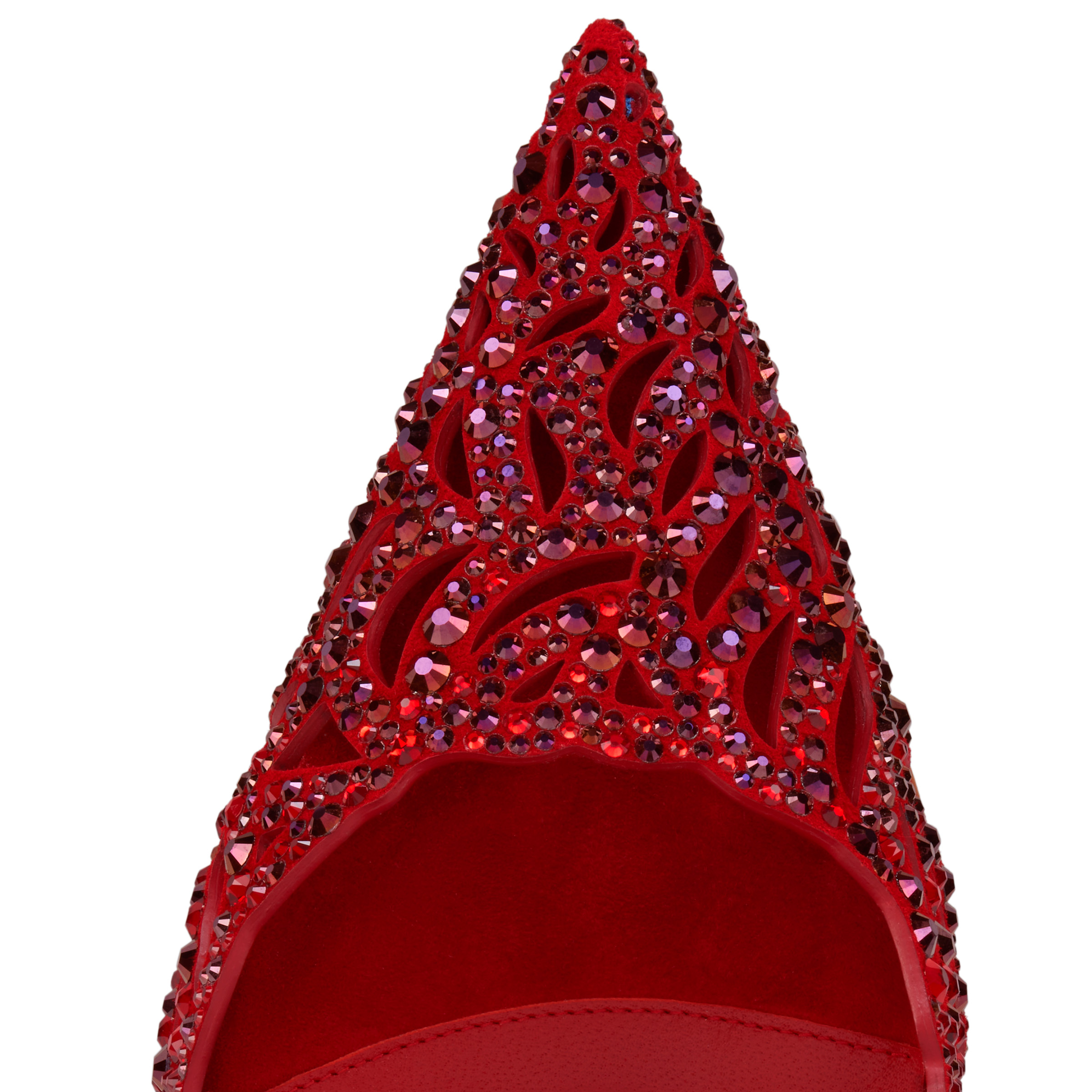 Lasera Strass Pump - 100 mm Pumps - Embroidered veau velours and