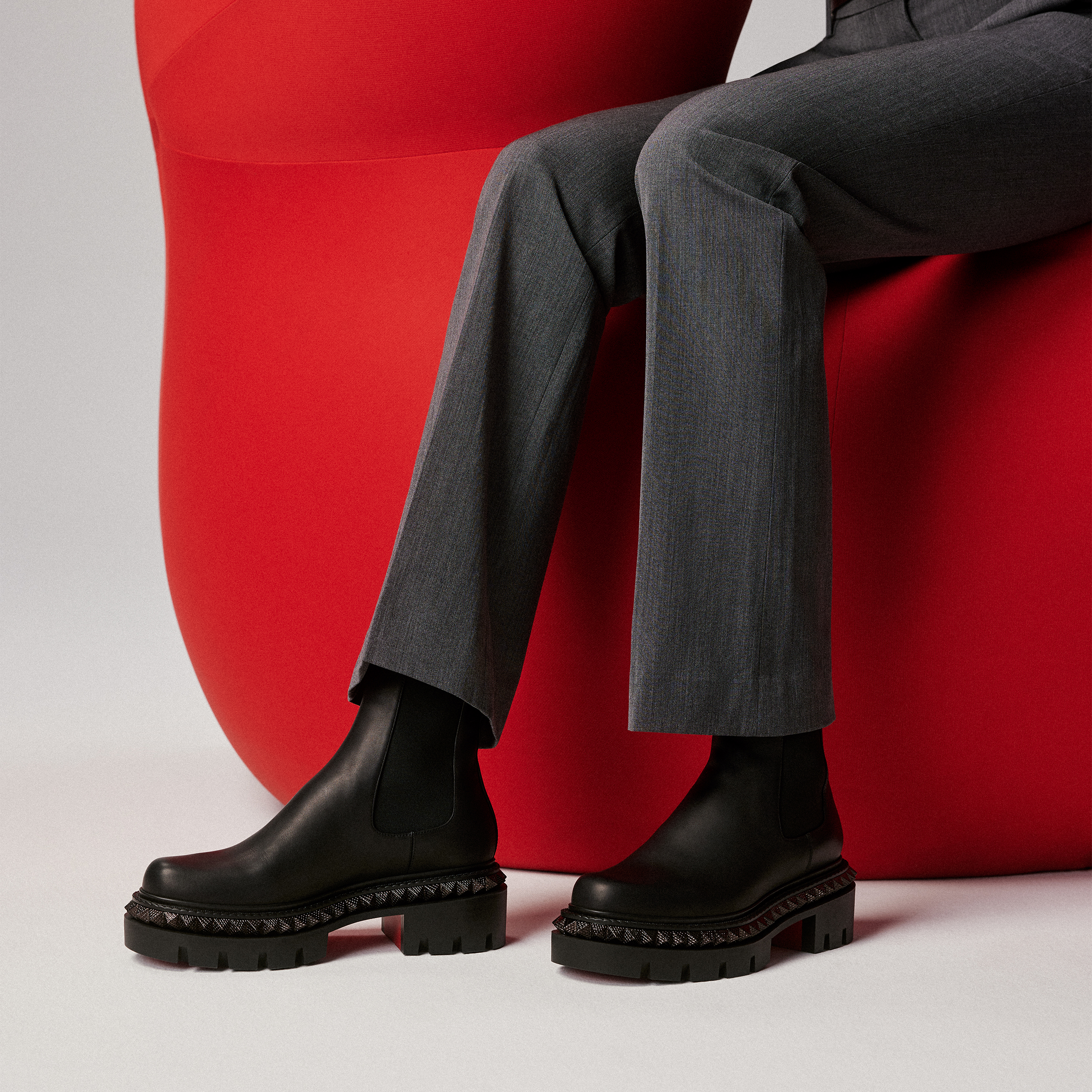 St Emilia Pyraclou - Low boots - Waxed calf leather - Black