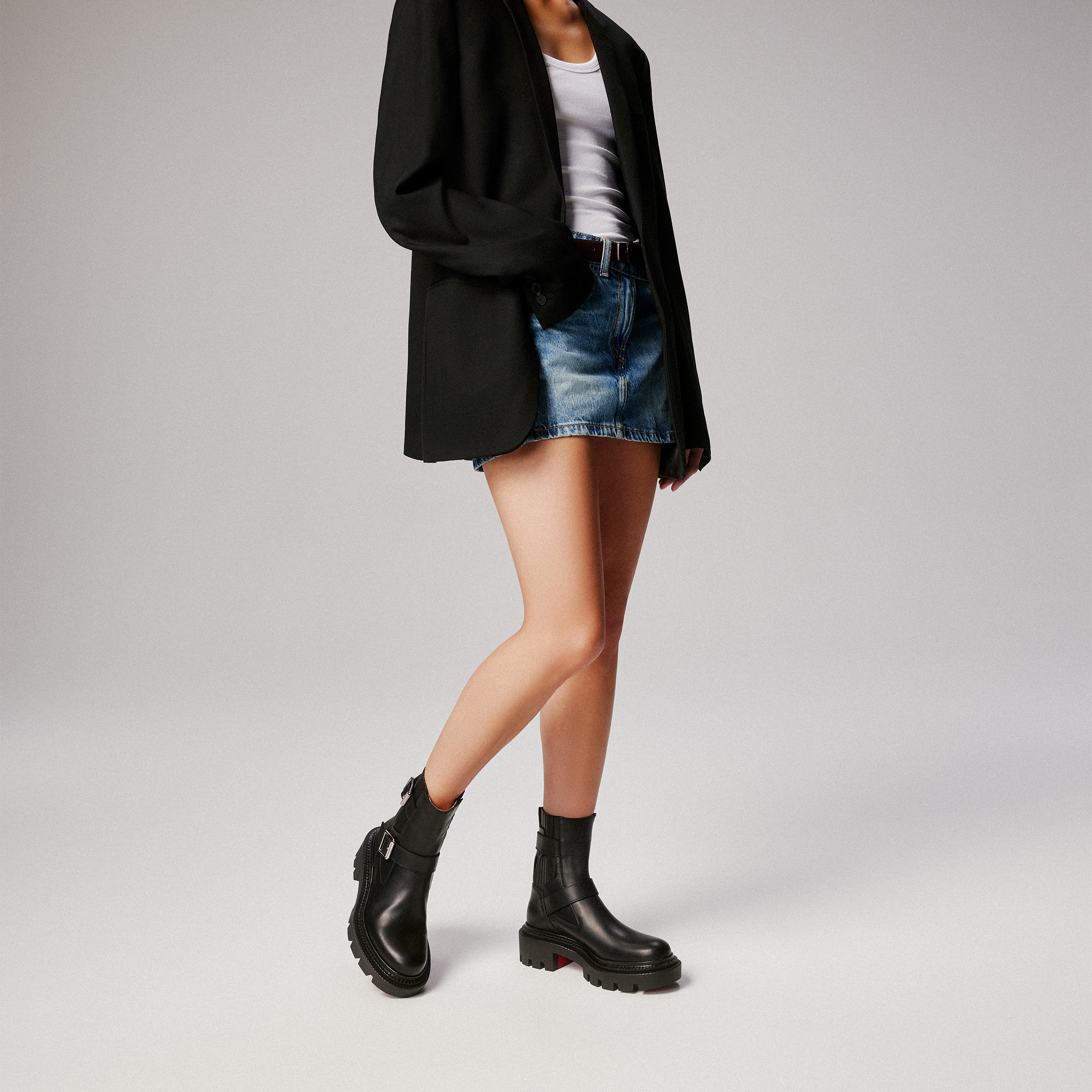 Oxybootie College - Low boots - Waxed calf leather - Black