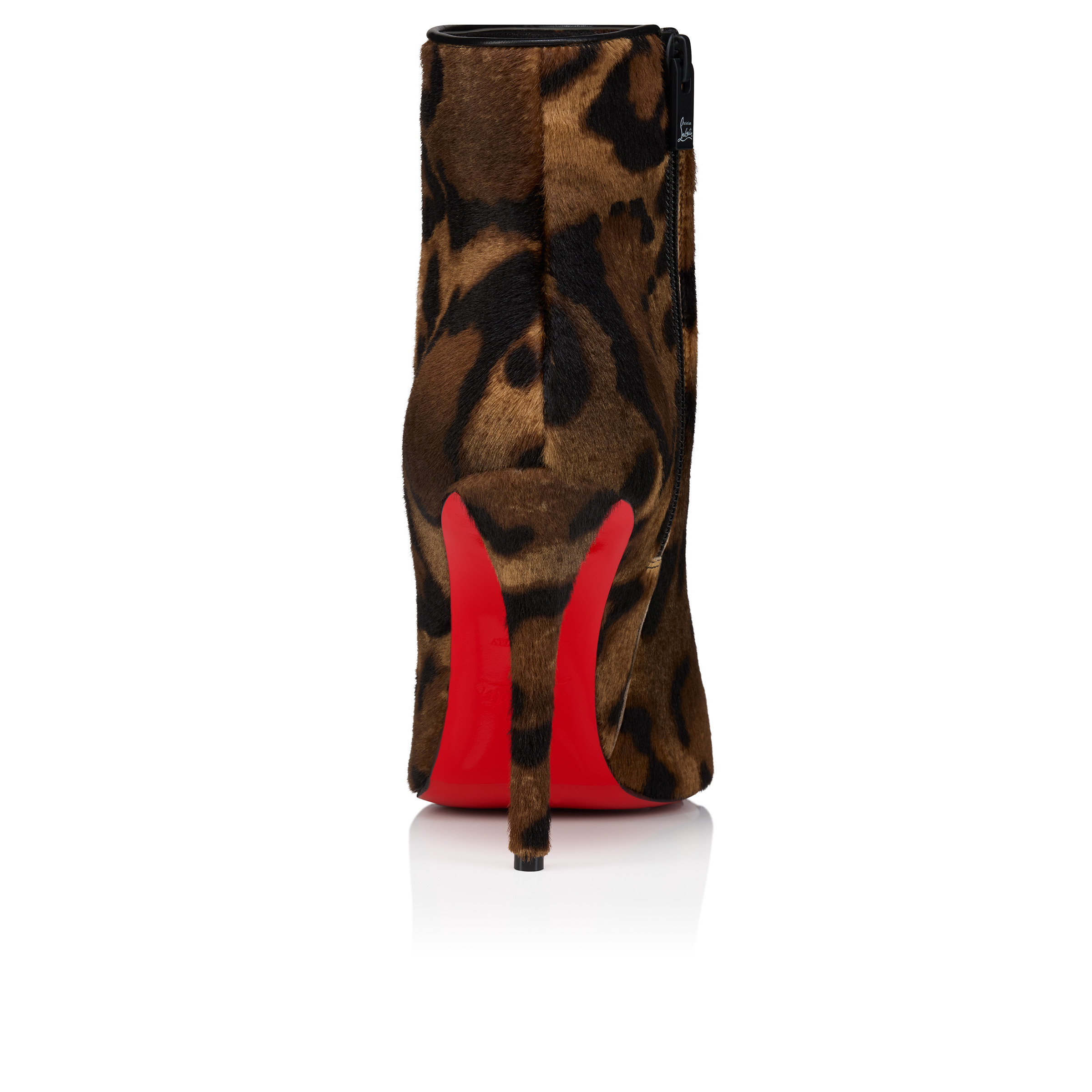 Miss Z Booty - 100 mm Low boots - 'Bengali' printed hairy calf