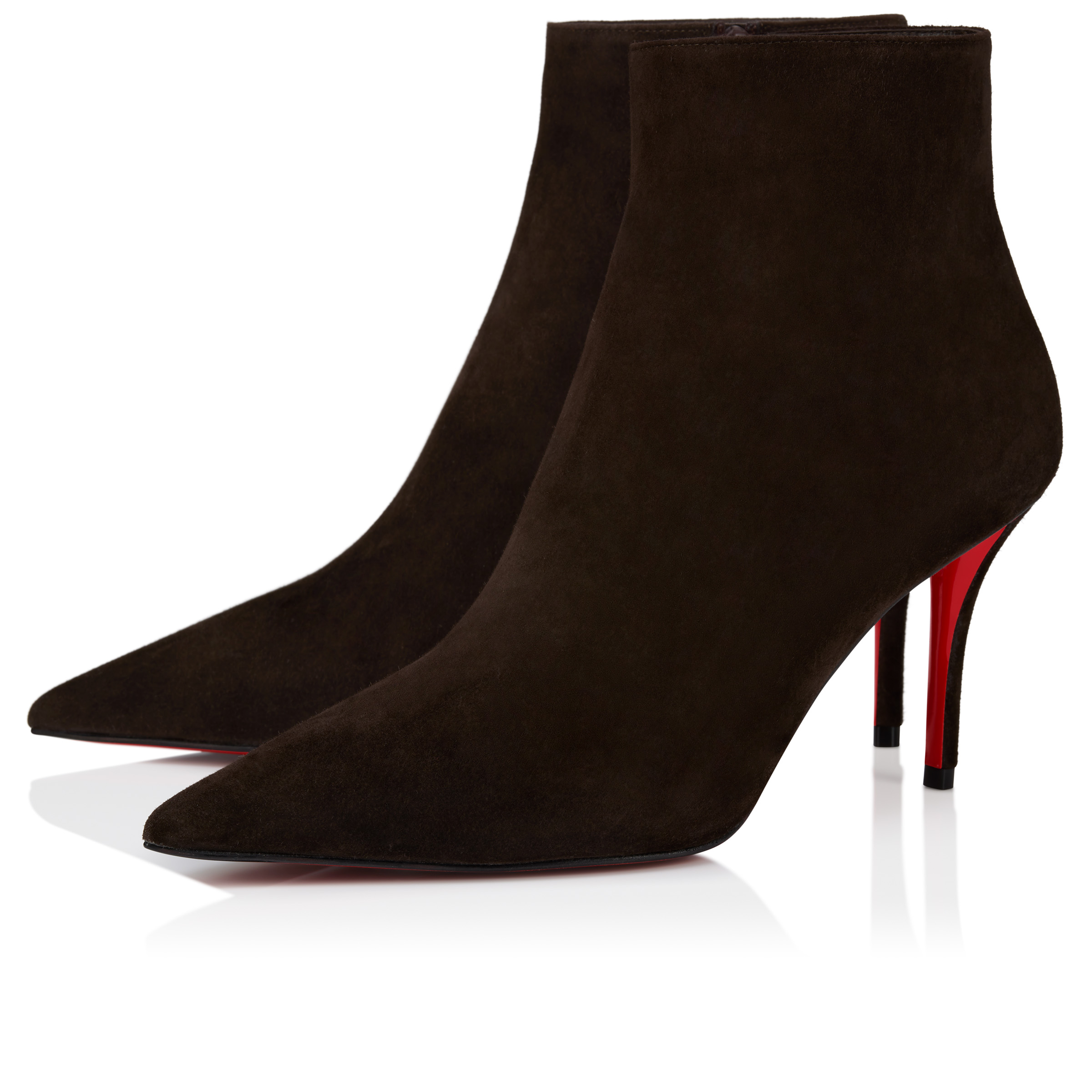 Miss Z Booty - 80 mm Low boots - Veau velours - Café - Women