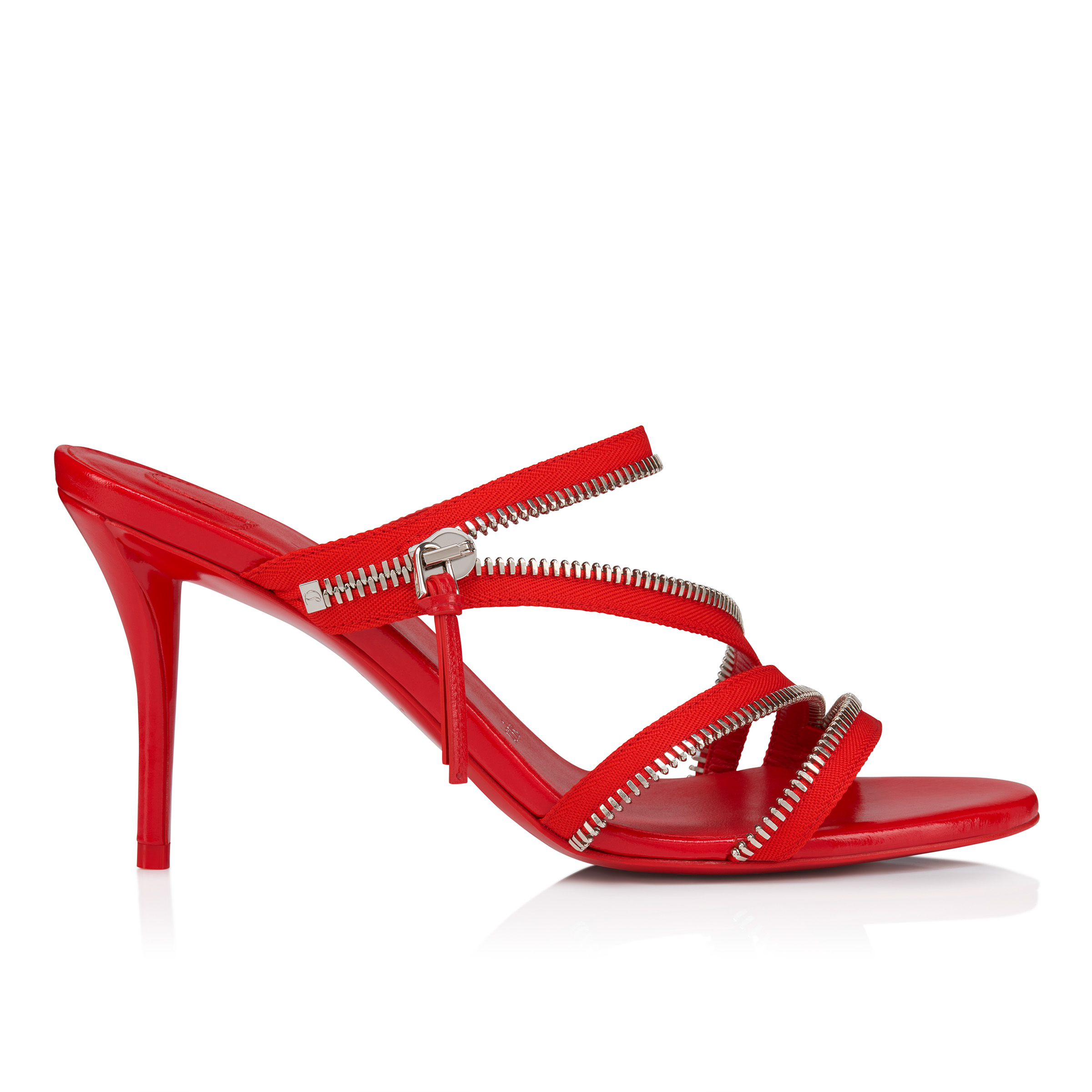 Merylzip - 80 mm Sandals - Shiny calf leather - Loubi