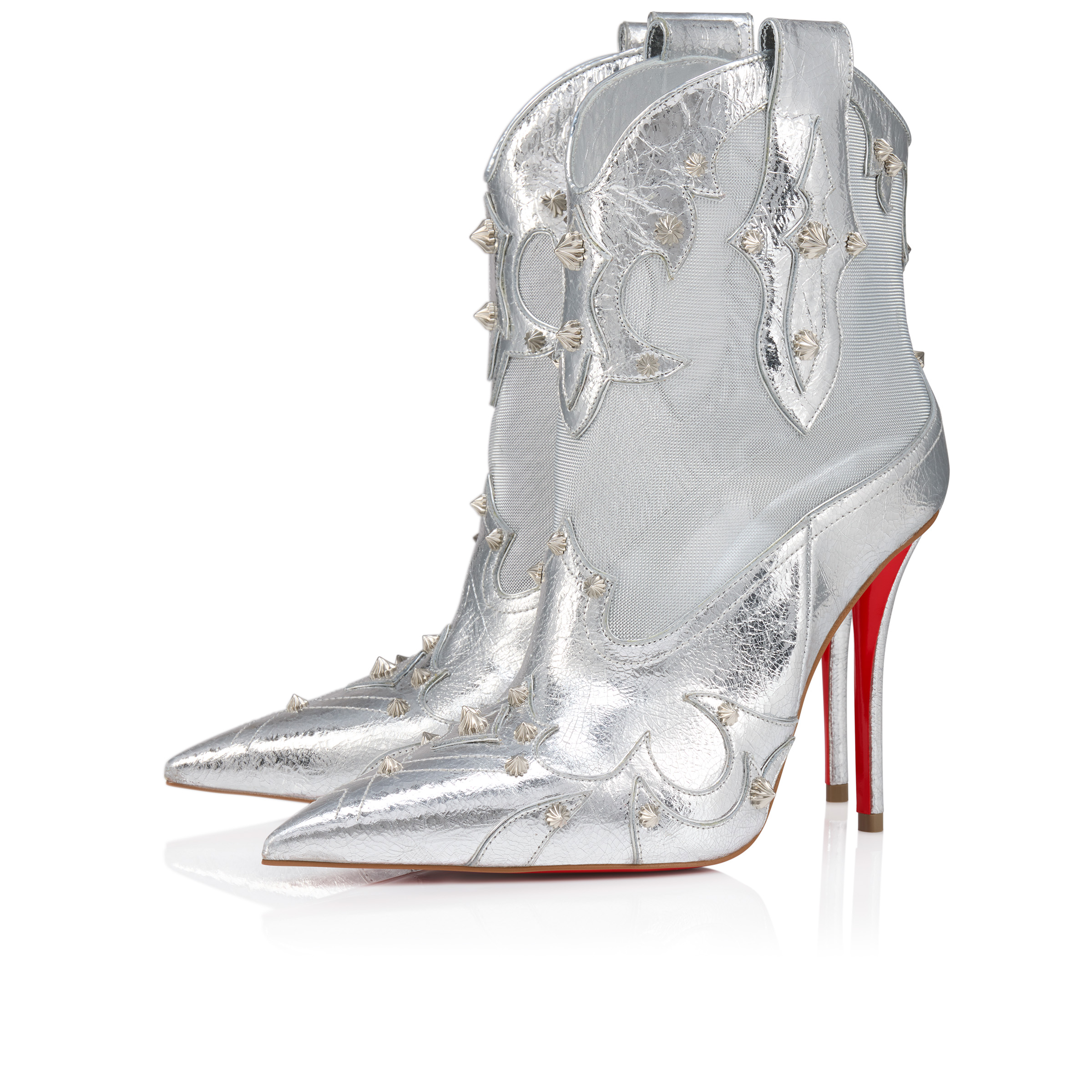 Bootytiag - 100 mm Low boots - Laminated calf leather and