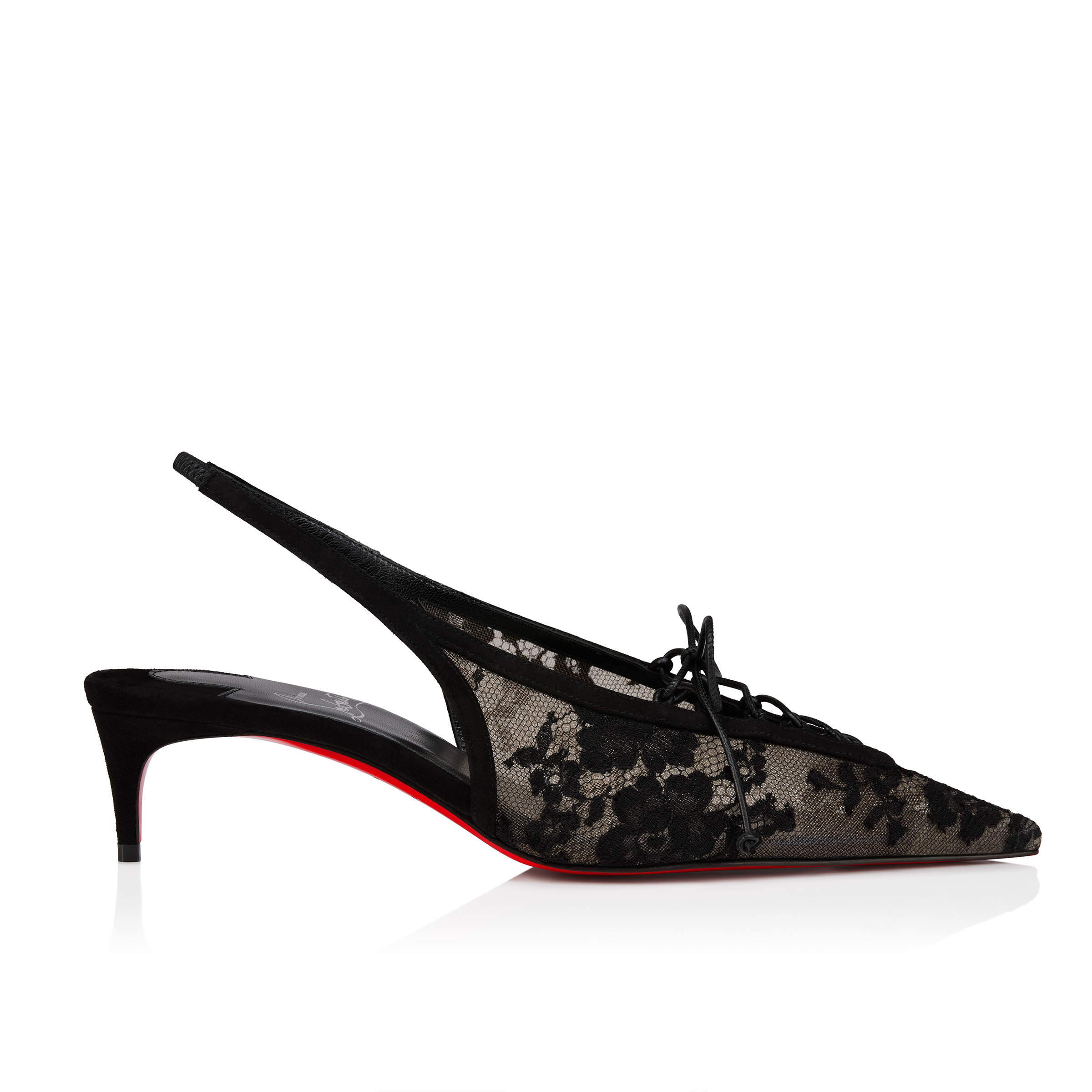 KM Lace Sling - 45 mm Sling back pumps - Lace, veau velours and