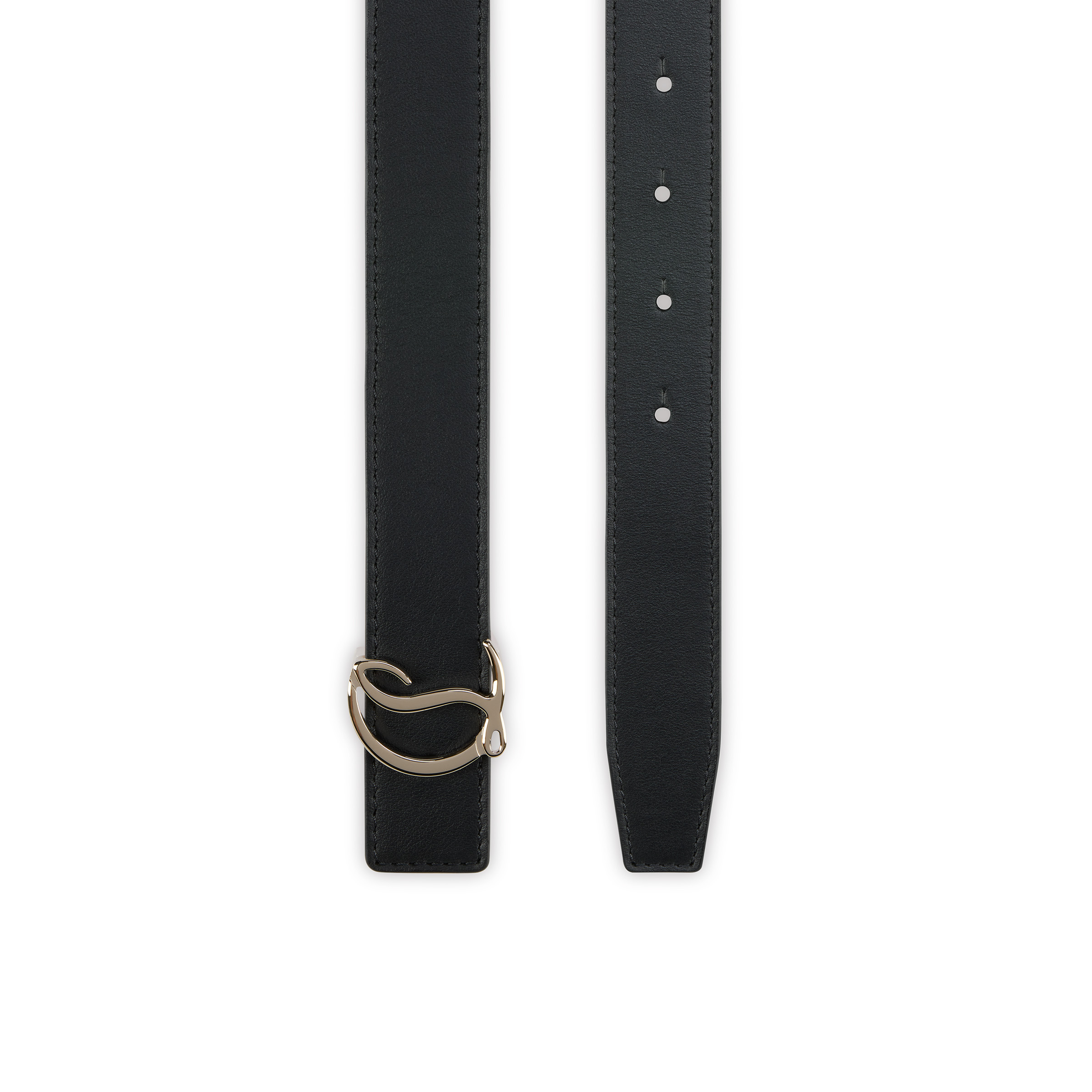 クリスチャン ルブタン RICKY BELT35CALF 90 (85〜95) RICKY BELT 35 BLACK/RED/BLACK GUNMETAL Classic Leather