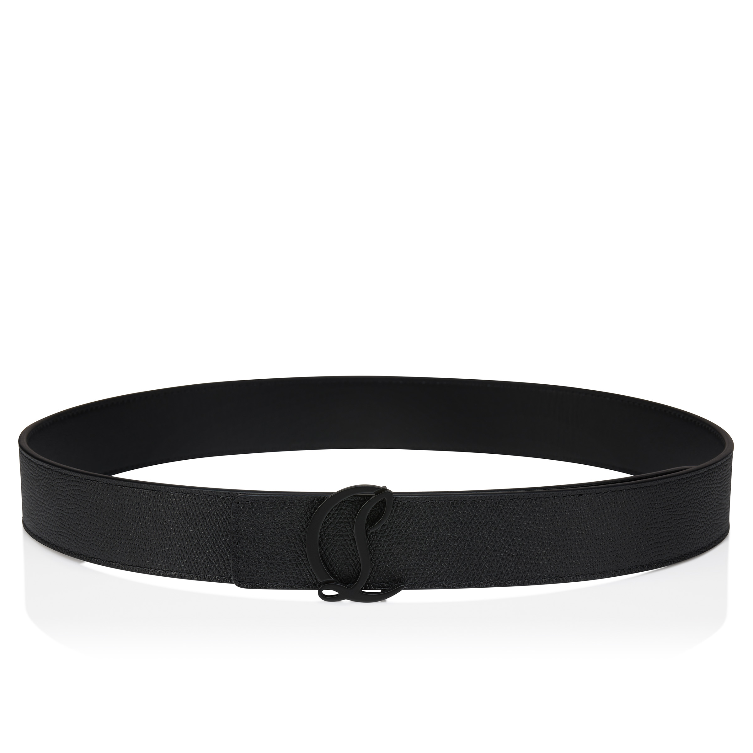 ■Christian Louboutin■Mooncrest リバーシブル レザーベルト Mooncrest - Belt - Calf Alpin leather - Black - Christian