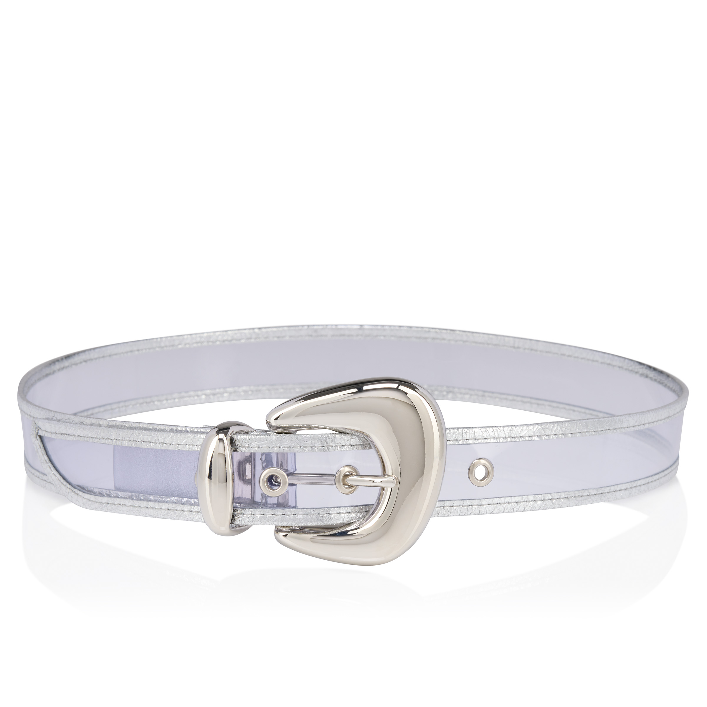 Bubble - Belt - PVC and laminated calf leather - Silver