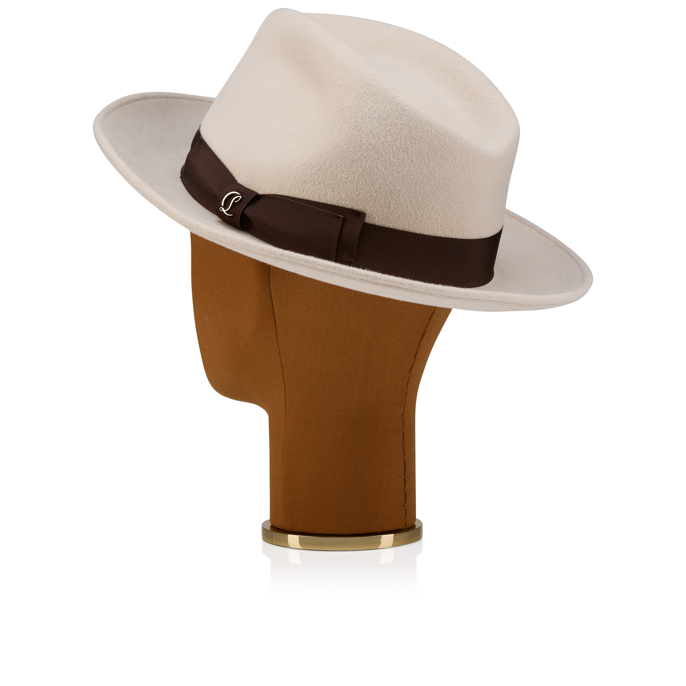 Christian Louboutin Cream Fedora with Red Interior Folonic - Hat - Felt - Cosme - Christian Louboutin United States main image 4