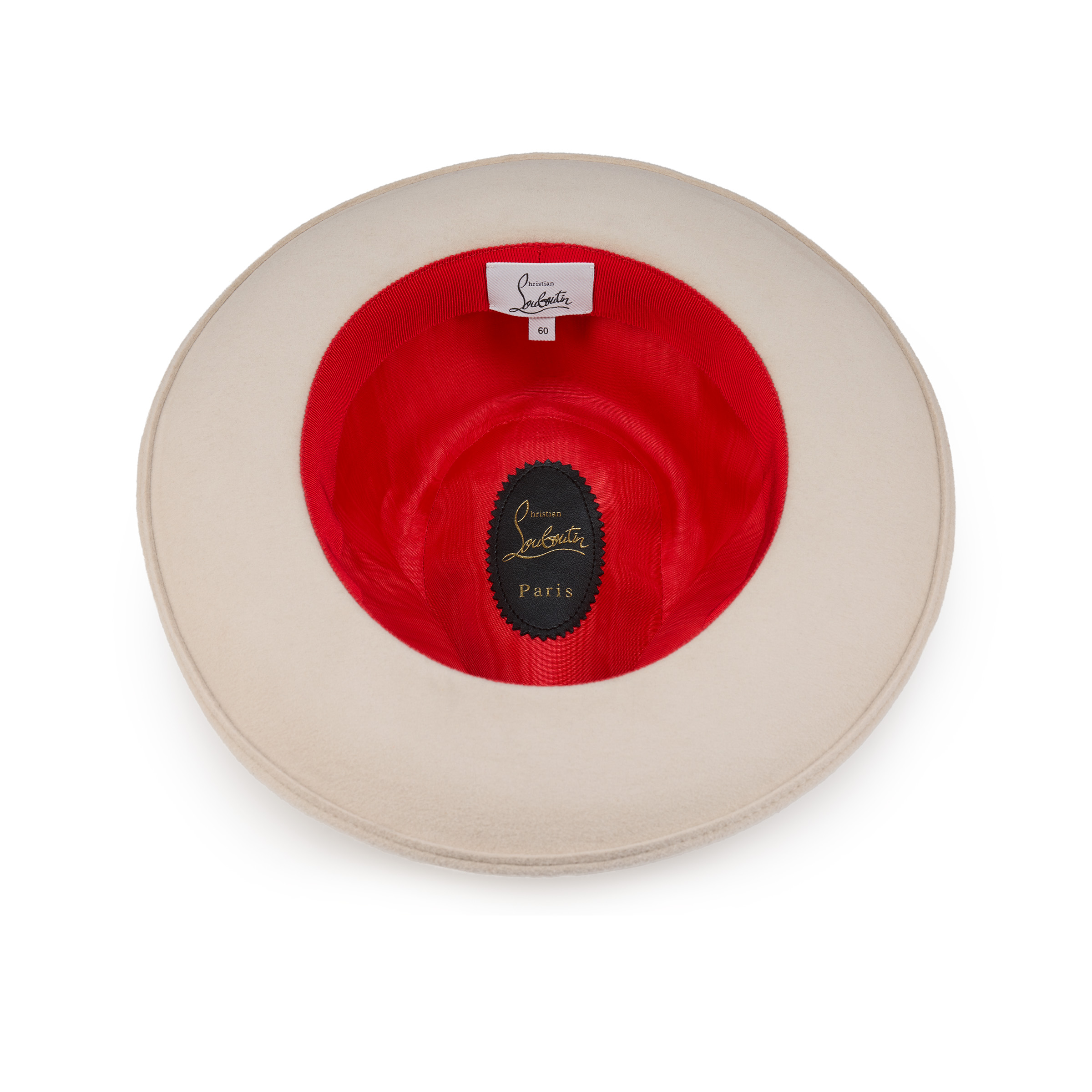 Christian Louboutin Cream Fedora with Red Interior Folonic - Hat - Felt - Cosme - Christian Louboutin United States main image 3