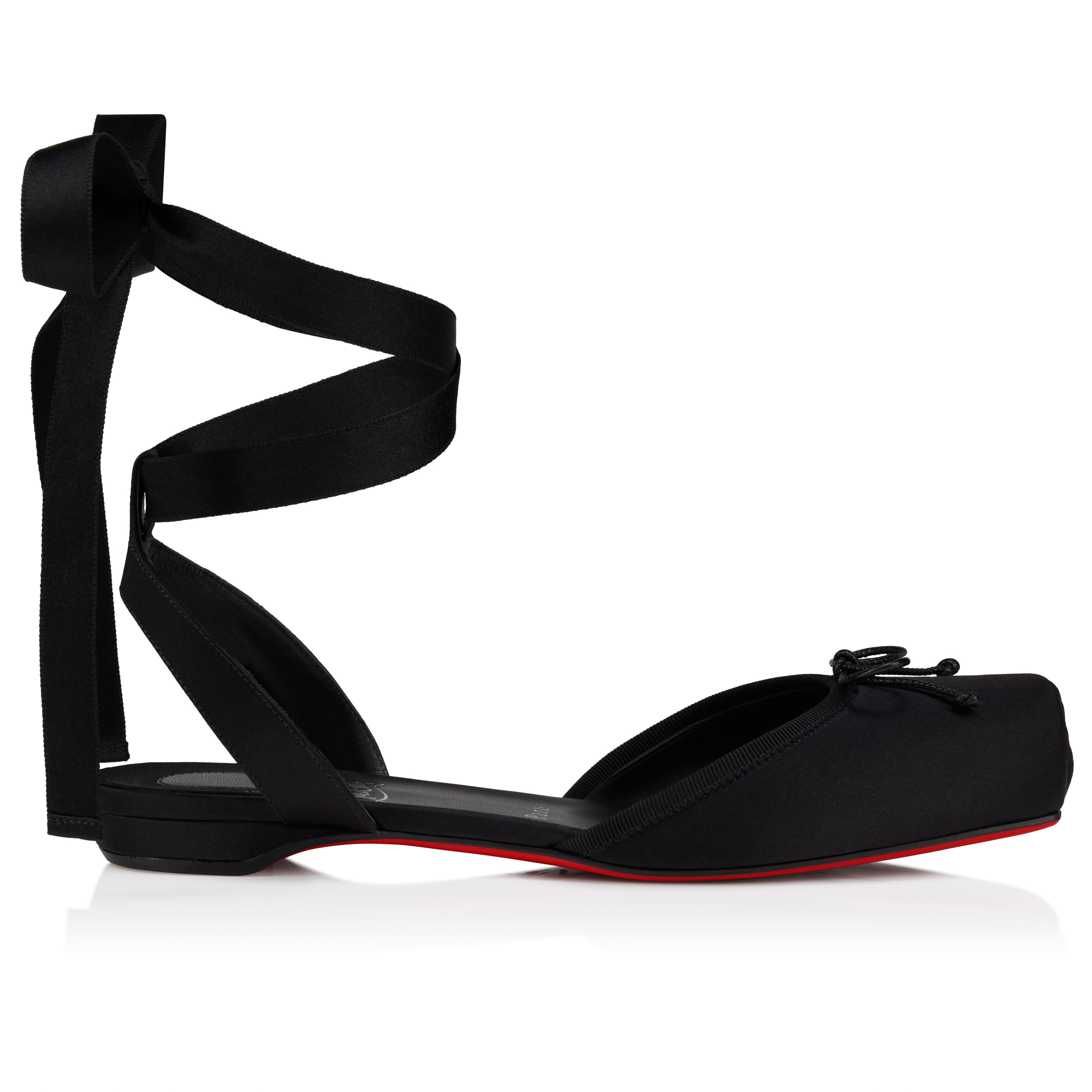 Cassia Lace Up - Ballerinas - Crepe satin - Black - Women