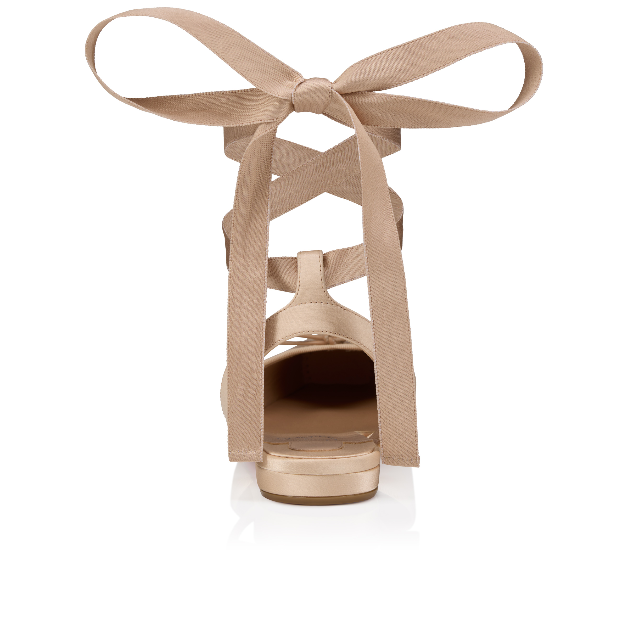 Cassia Lace Up - Ballerinas - Crepe satin - Blush - Women