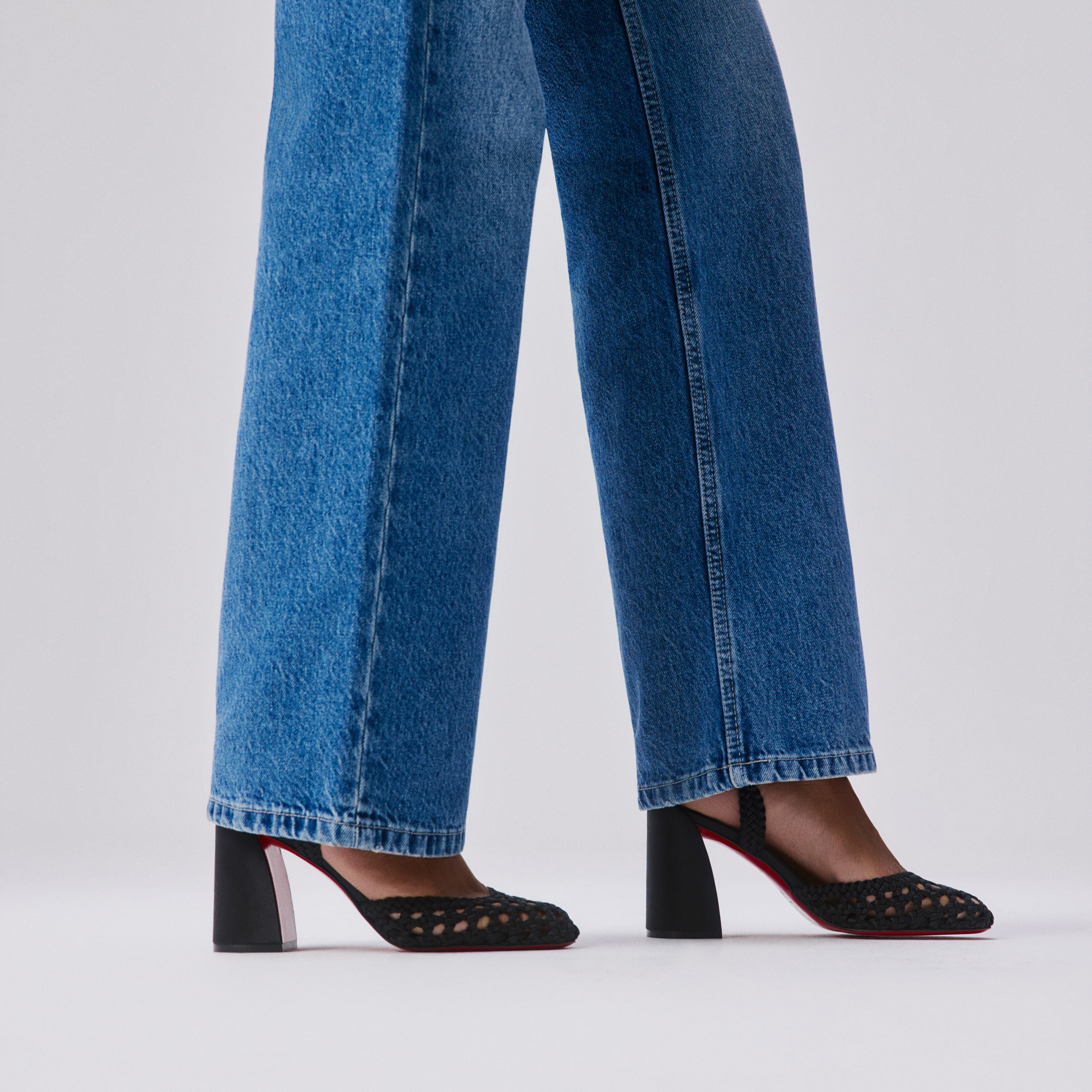 Cristian Louboutinサテンパンプス38 Jane Pump Nandina - 85 mm Pumps - Crepe satin - Black - Women