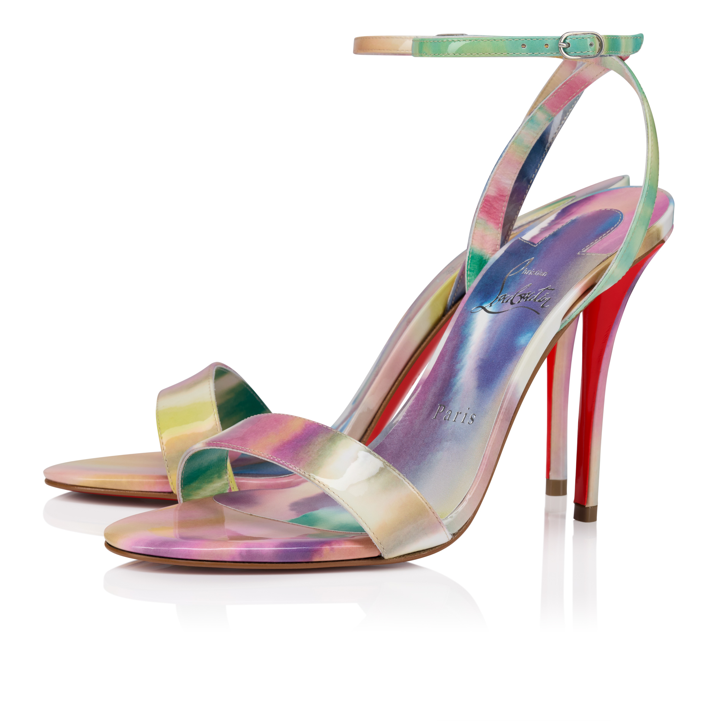 わ*ね様 【今日限定】破格 Christian Louboutin スタッズムー Miss Z Sandal - 100 mm Sandals - Tie-dye patent calf leather