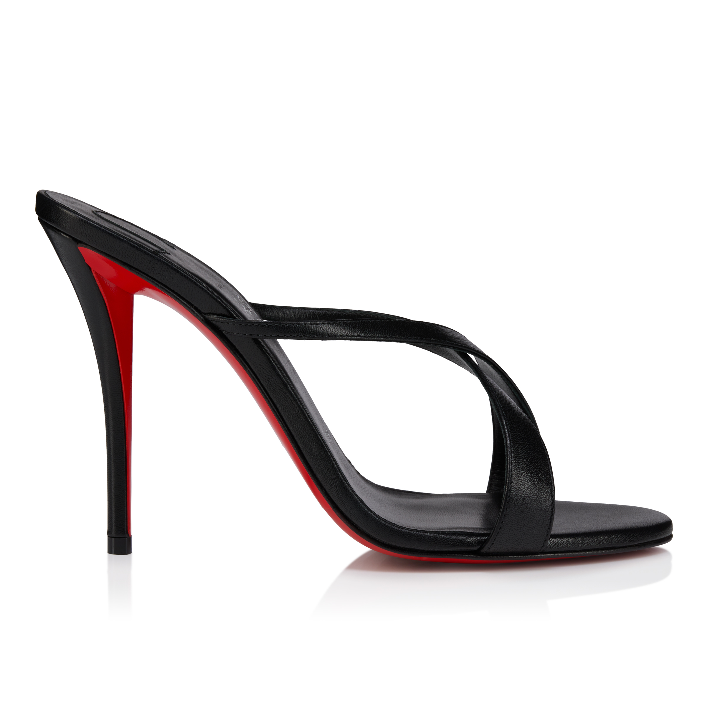 Mulazee Cross - 100 mm Mules - Kid leather - Black - Women